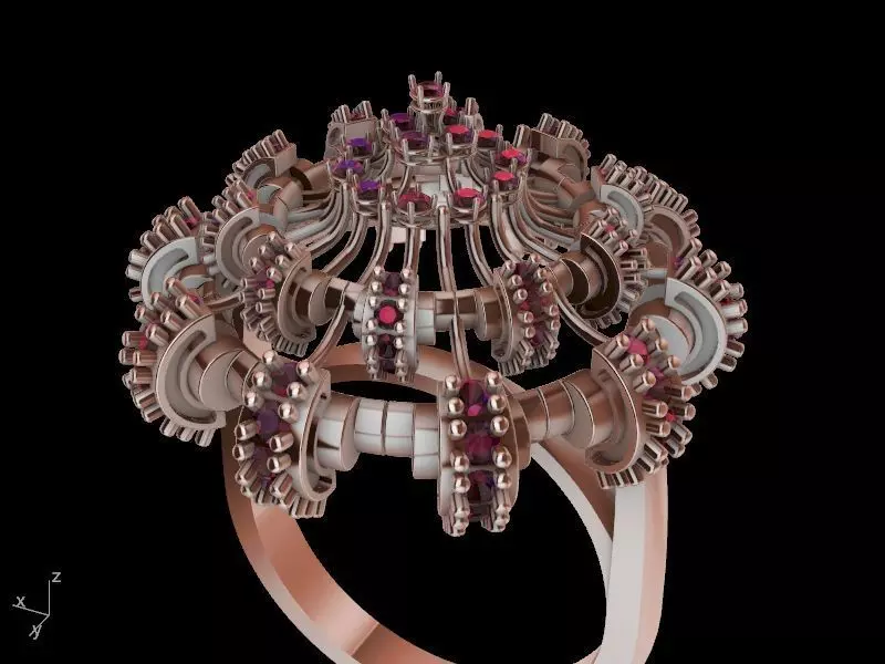  Chandelier Diamond Ring 3D print model_0