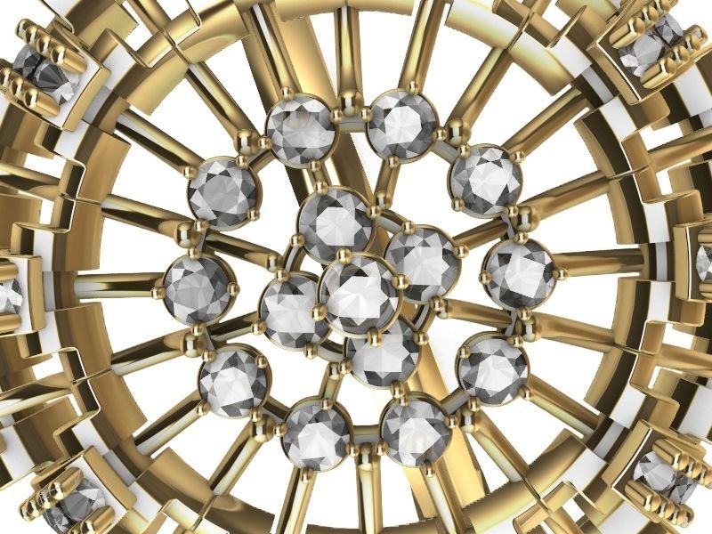  Chandelier Diamond Ring 3D print model_11