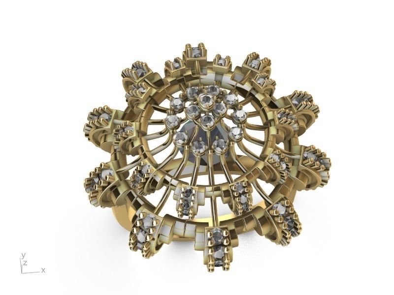  Chandelier Diamond Ring 3D print model_4