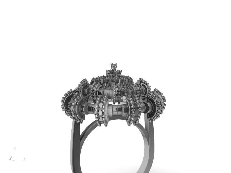  Chandelier Diamond Ring 3D print model_13