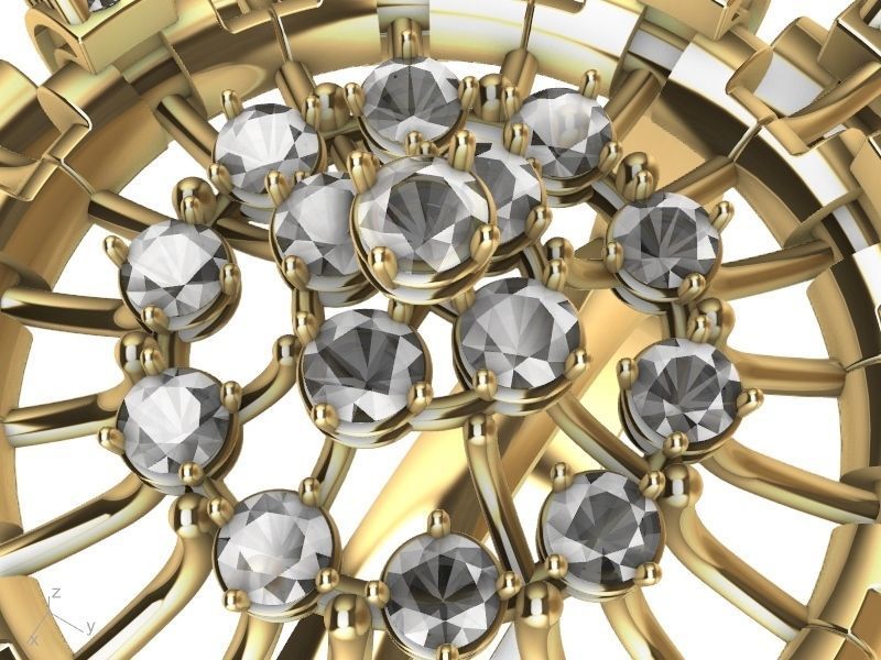  Chandelier Diamond Ring 3D print model_10