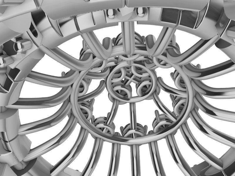  Chandelier Diamond Ring 3D print model_18