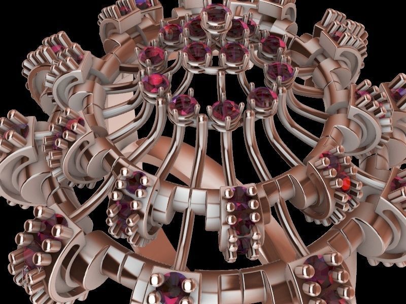  Chandelier Diamond Ring 3D print model_1