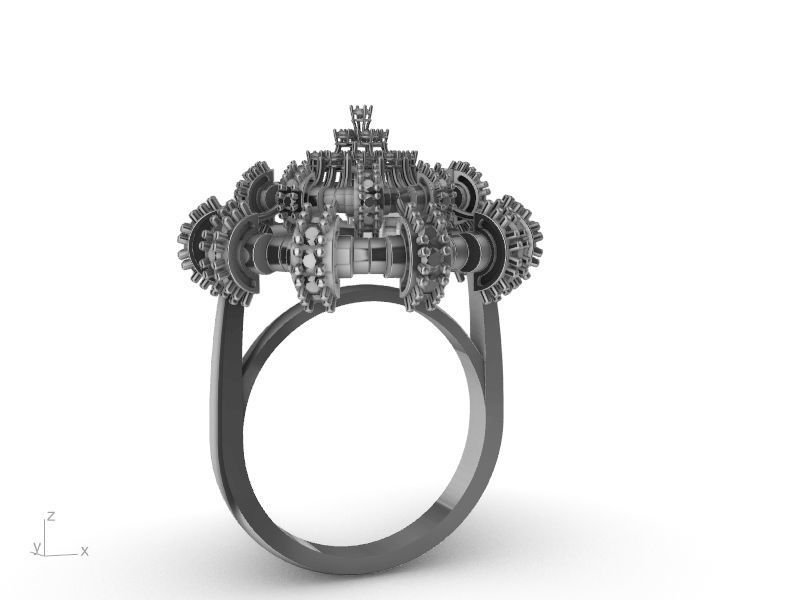  Chandelier Diamond Ring 3D print model_16