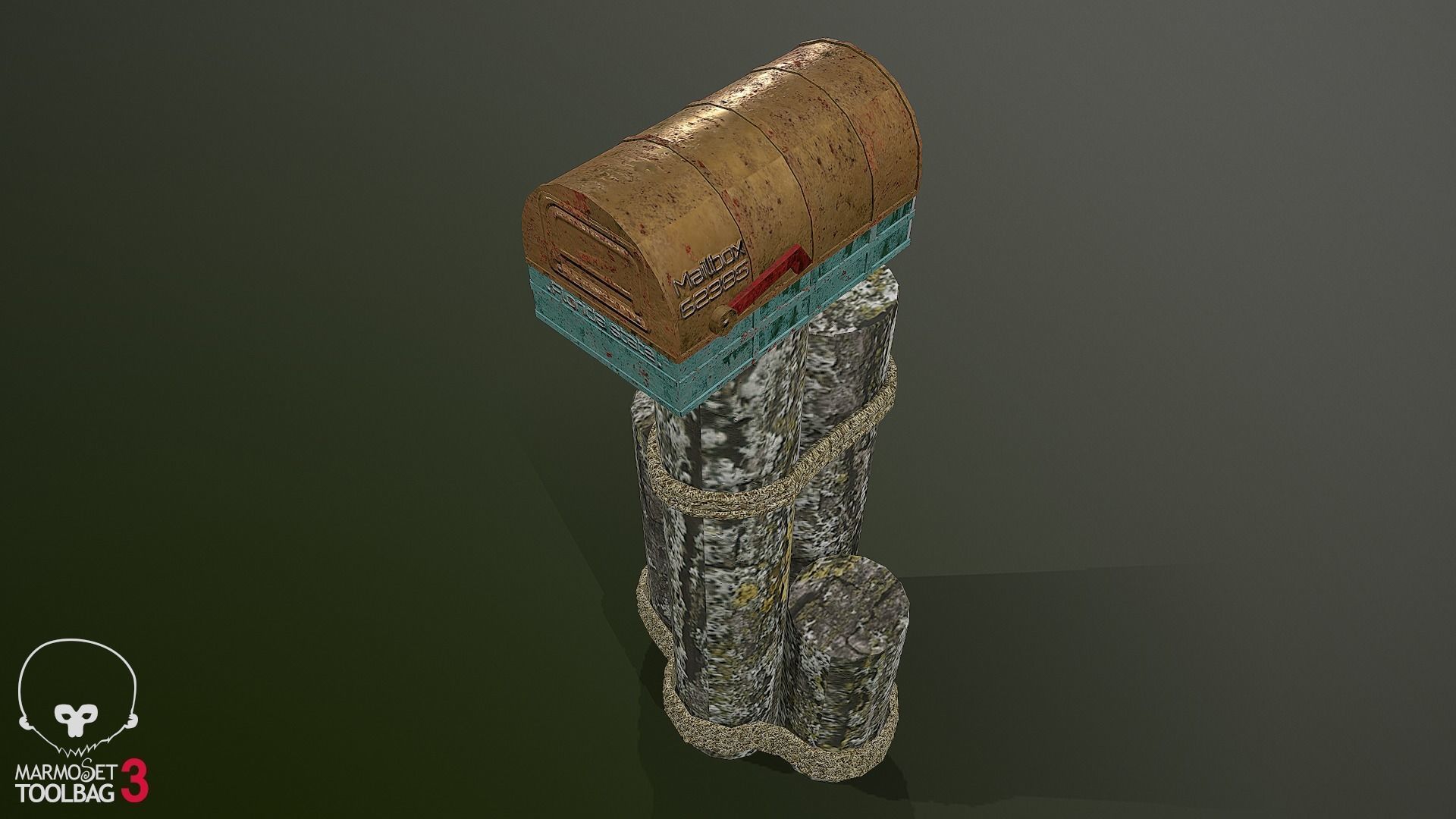 Mailbox tree with Low-poly 3D model_3