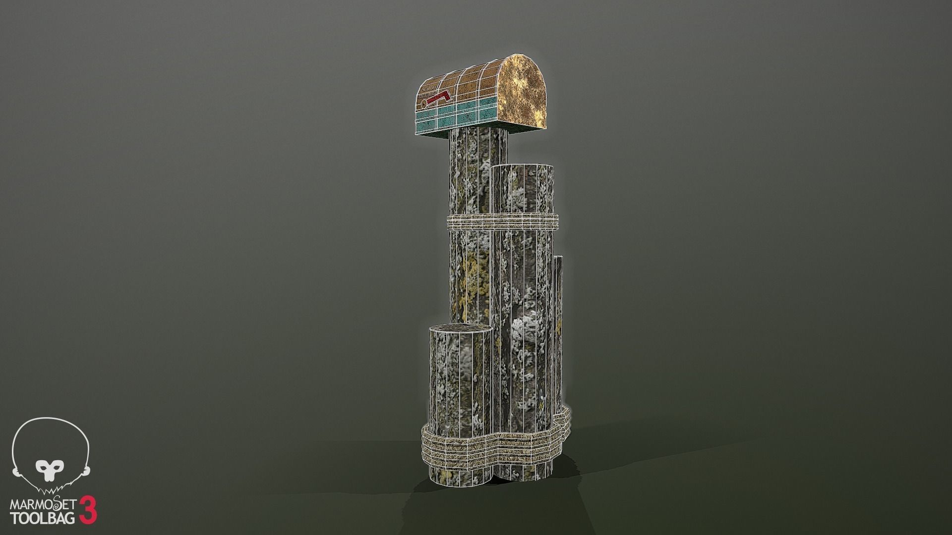 Mailbox tree with Low-poly 3D model_9