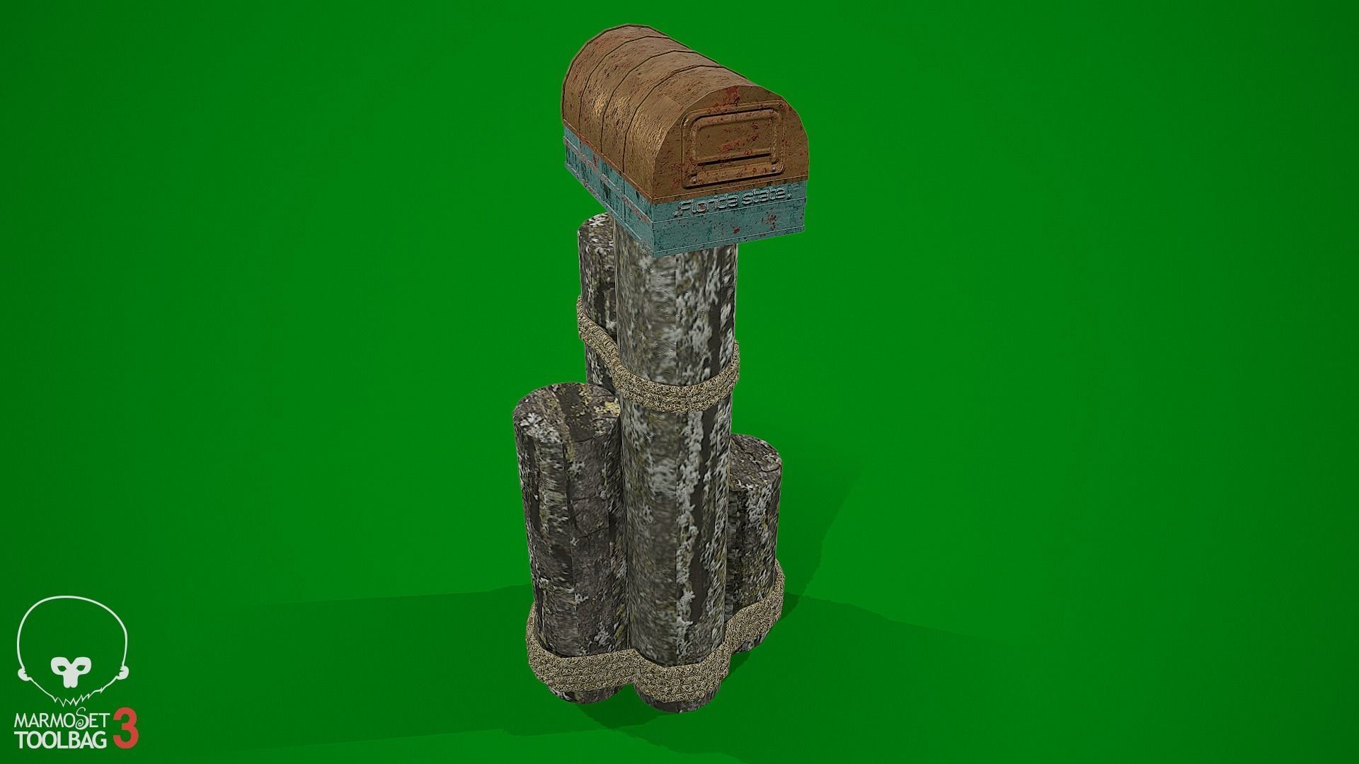 Mailbox tree with Low-poly 3D model_13