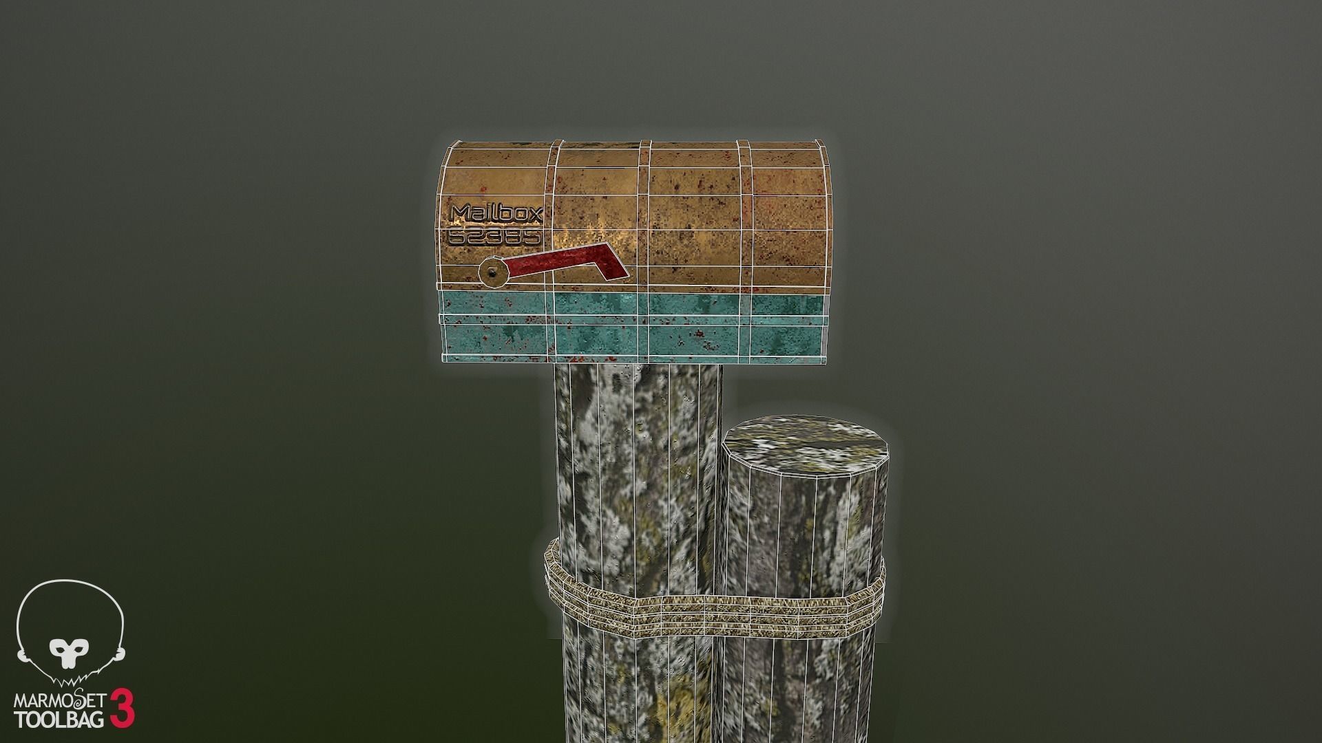 Mailbox tree with Low-poly 3D model_11