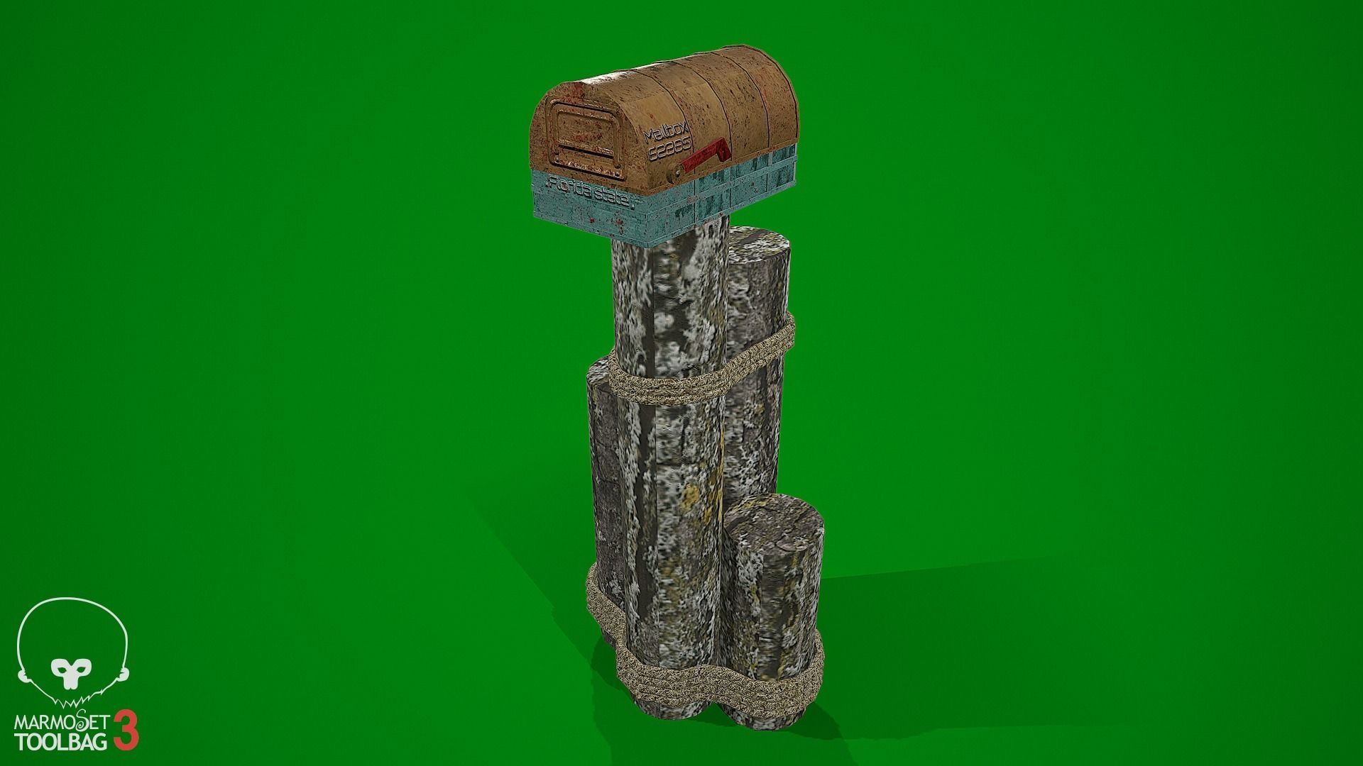 Mailbox tree with Low-poly 3D model_14