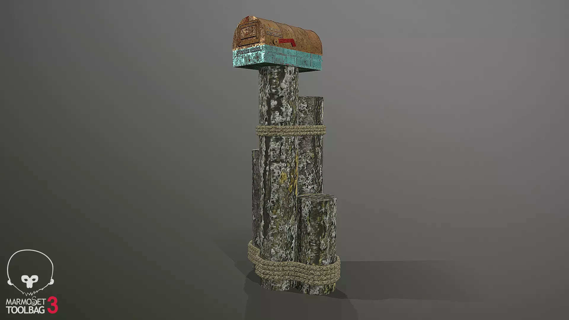 Mailbox tree with Low-poly 3D model_0