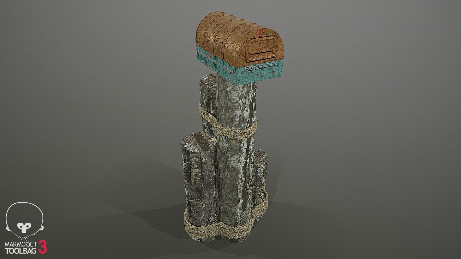 Mailbox tree with Low-poly 3D model_1