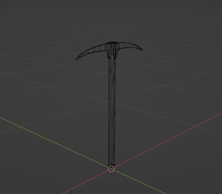 Pickaxe axe Low-poly 3D model_17