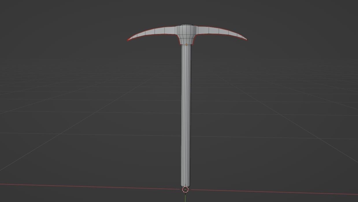 Pickaxe axe Low-poly 3D model_12
