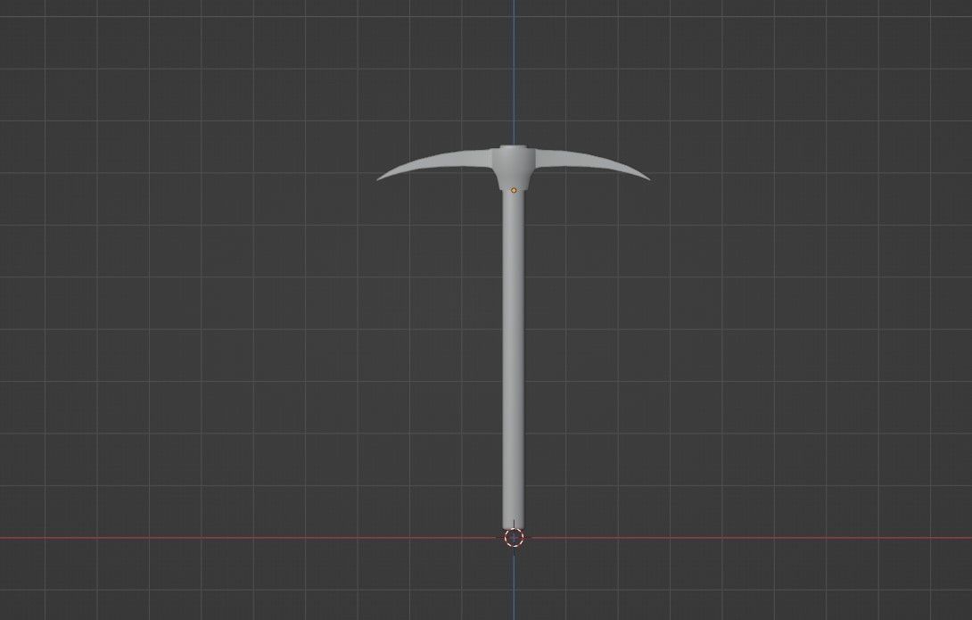 Pickaxe axe Low-poly 3D model_8