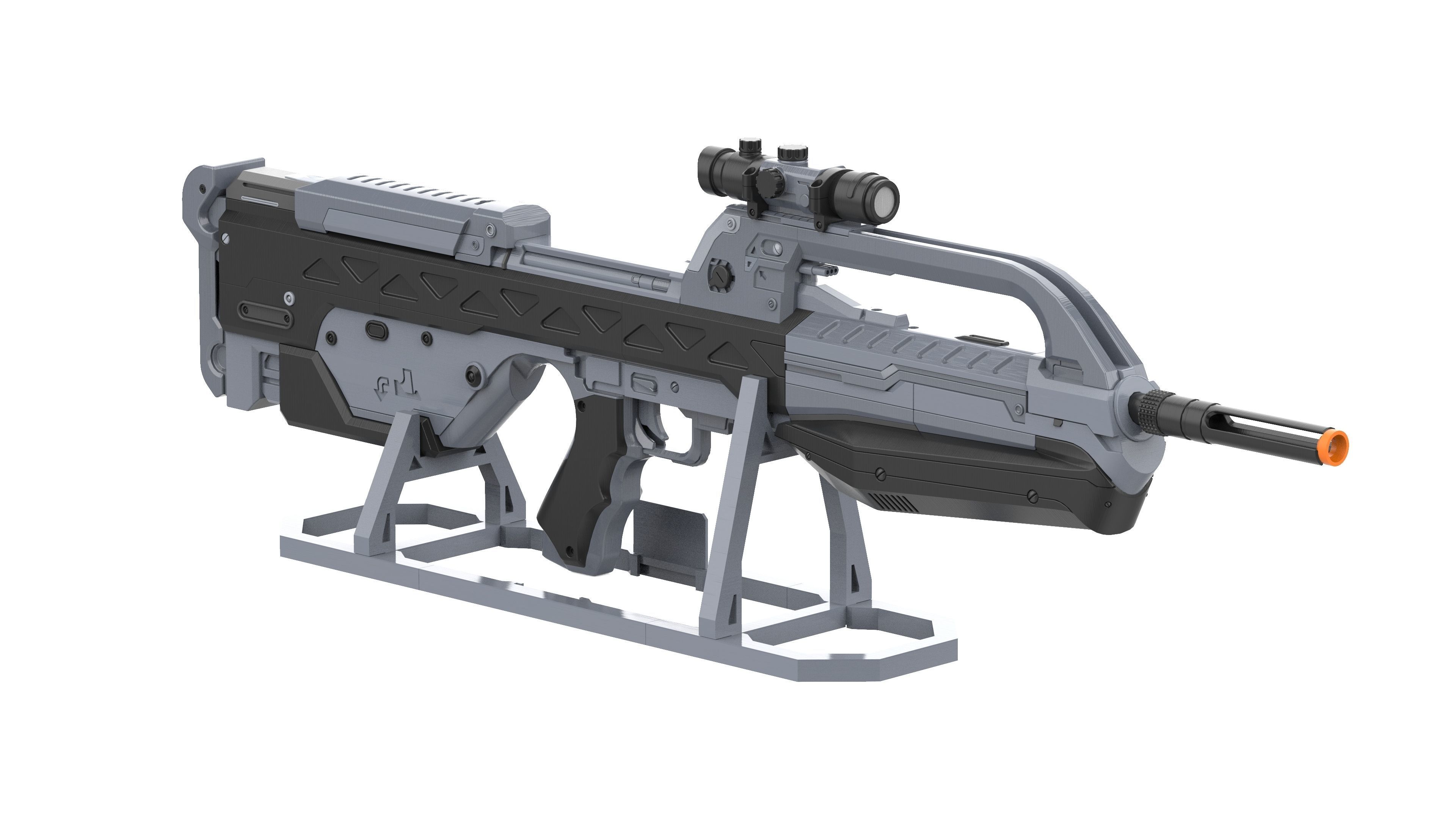 BR55 Cannon - Halo 2 - Printable 3d model - STL 3D print model_2