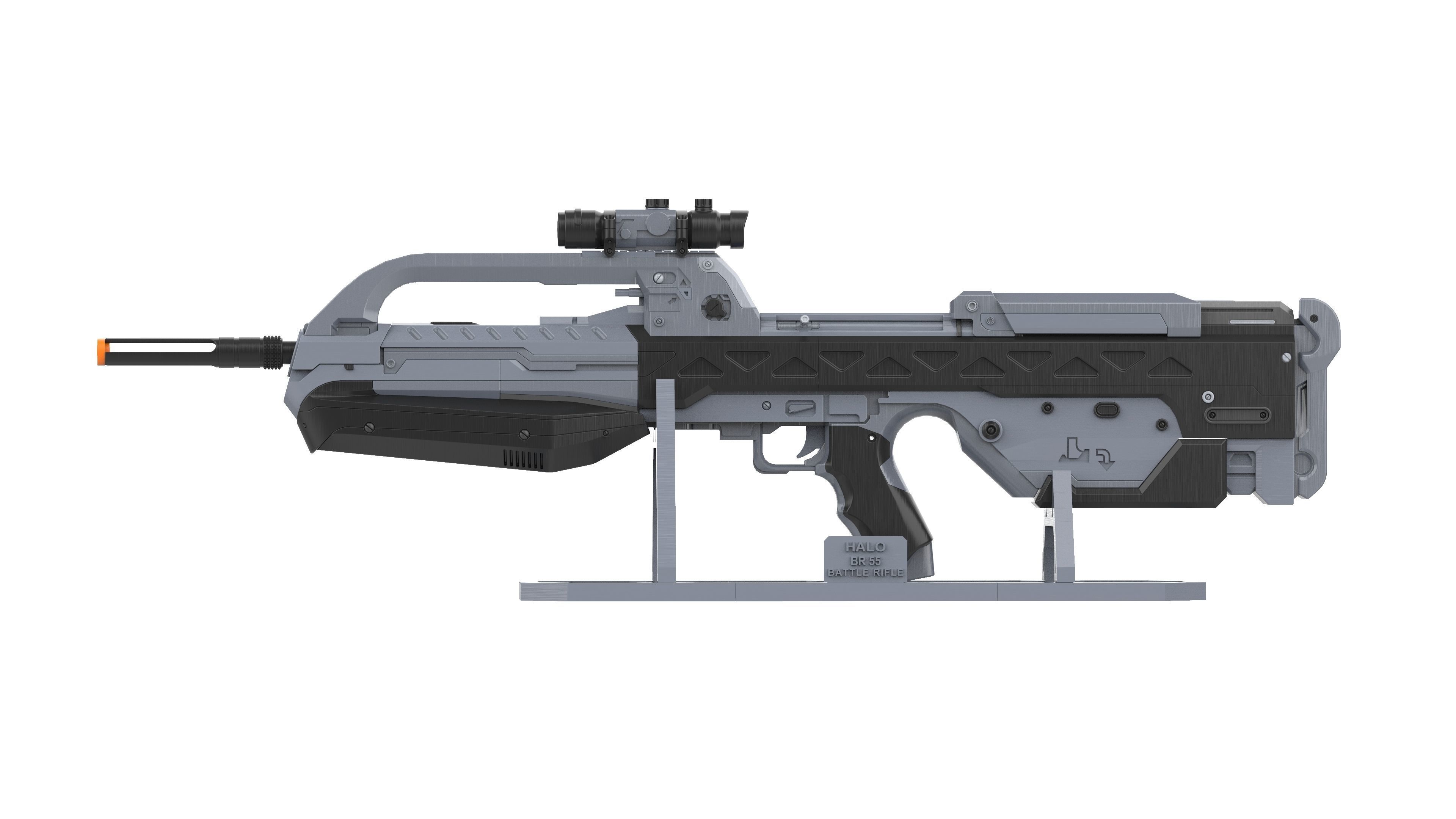 BR55 Cannon - Halo 2 - Printable 3d model - STL 3D print model_9