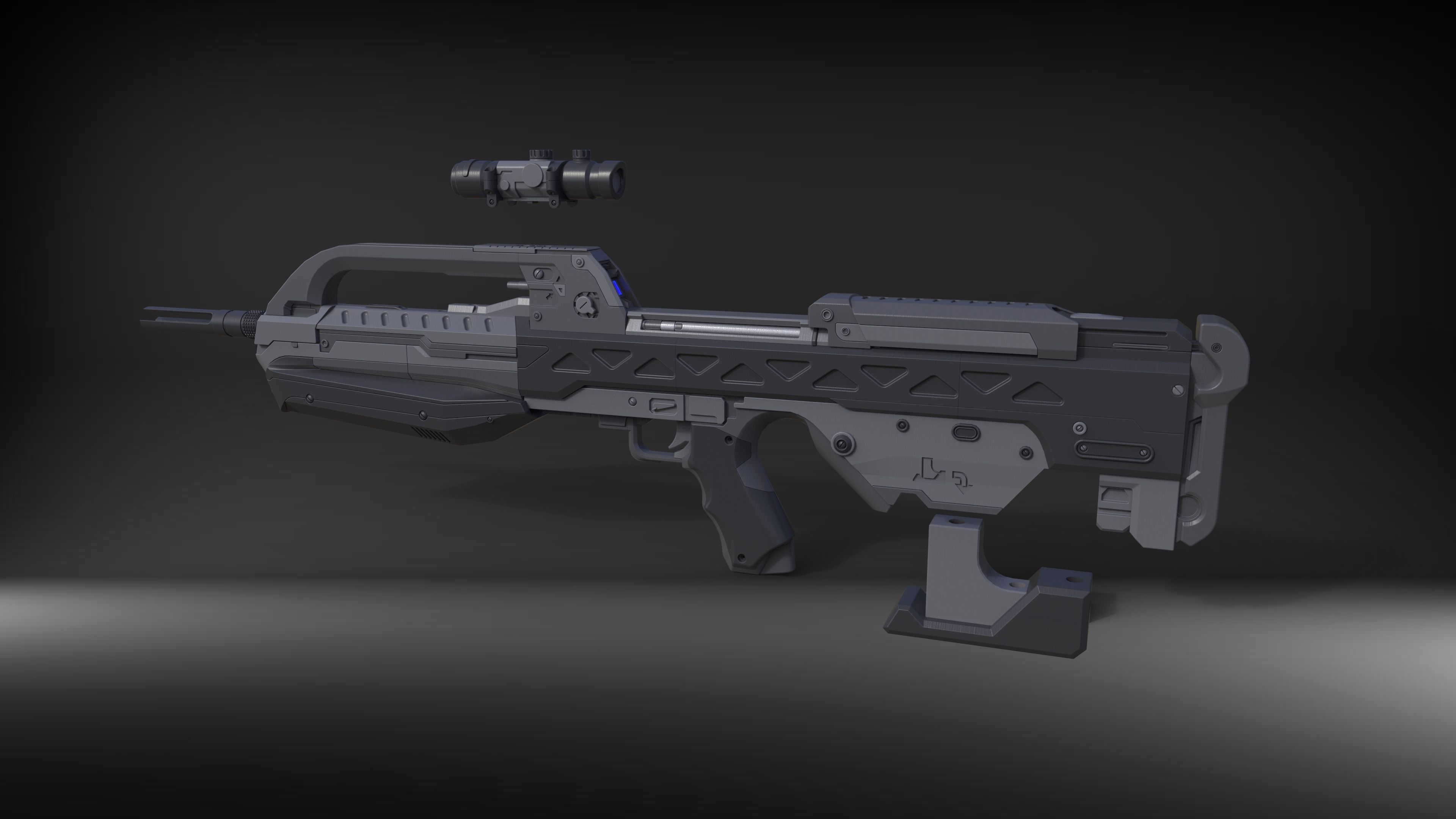 BR55 Cannon - Halo 2 - Printable 3d model - STL 3D print model_13