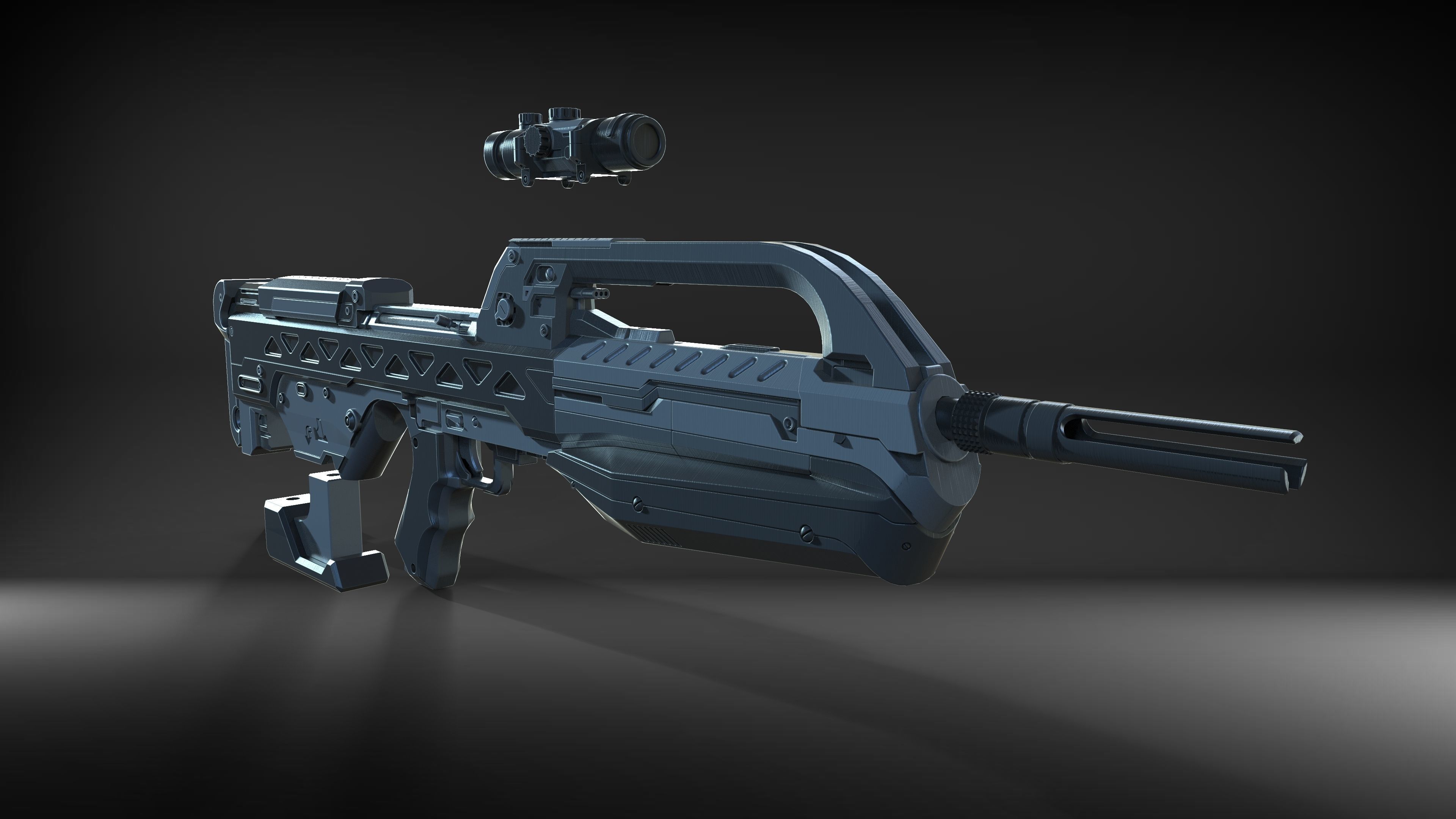 BR55 Cannon - Halo 2 - Printable 3d model - STL 3D print model_14