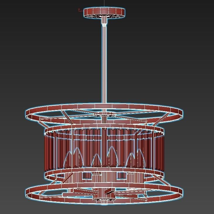 frost-2022-21-lm-5 circular chandelier with clear glass shades 3D model_7