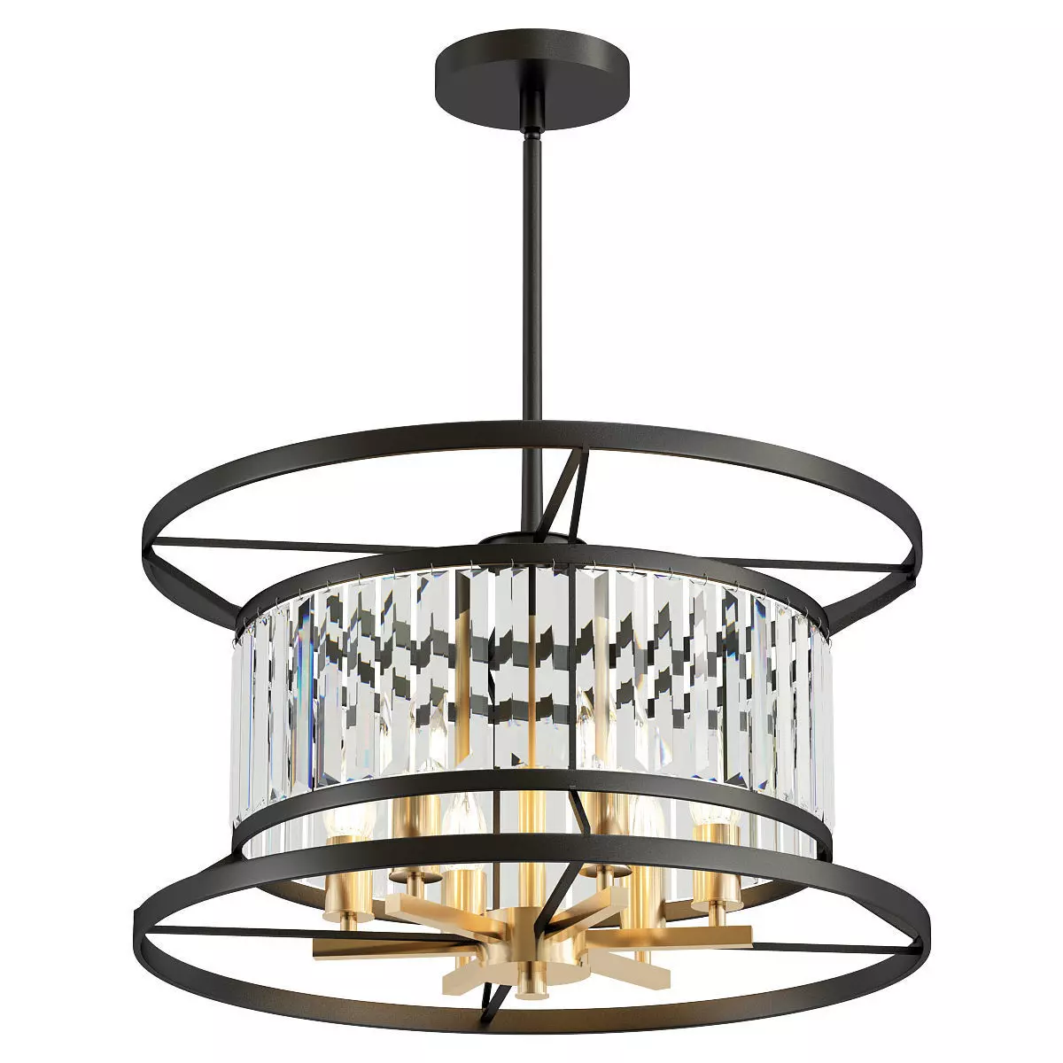 frost-2022-21-lm-5 circular chandelier with clear glass shades 3D model_0