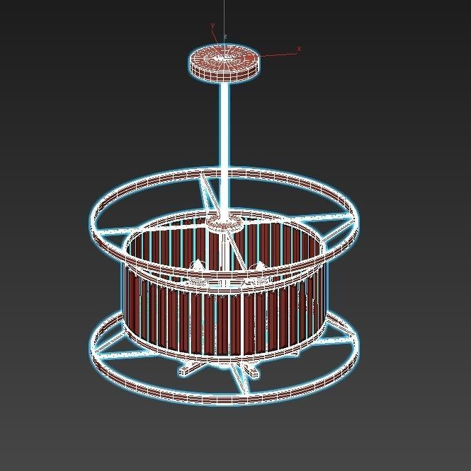 frost-2022-21-lm-5 circular chandelier with clear glass shades 3D model_2