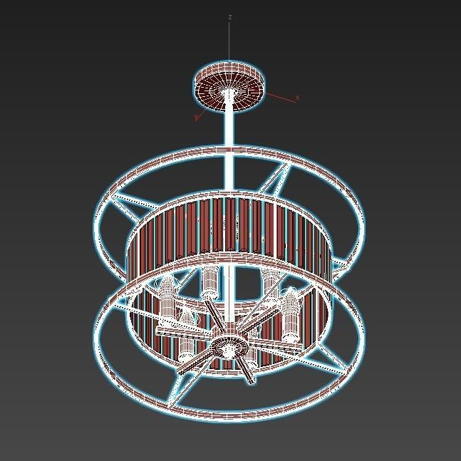 frost-2022-21-lm-5 circular chandelier with clear glass shades 3D model_3