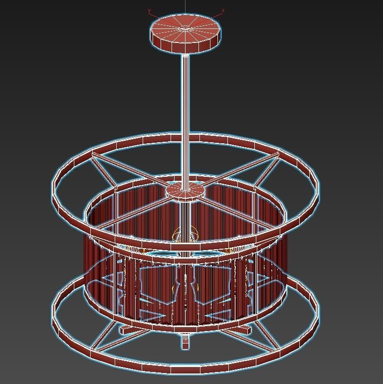 frost-2022-21-lm-5 circular chandelier with clear glass shades 3D model_6