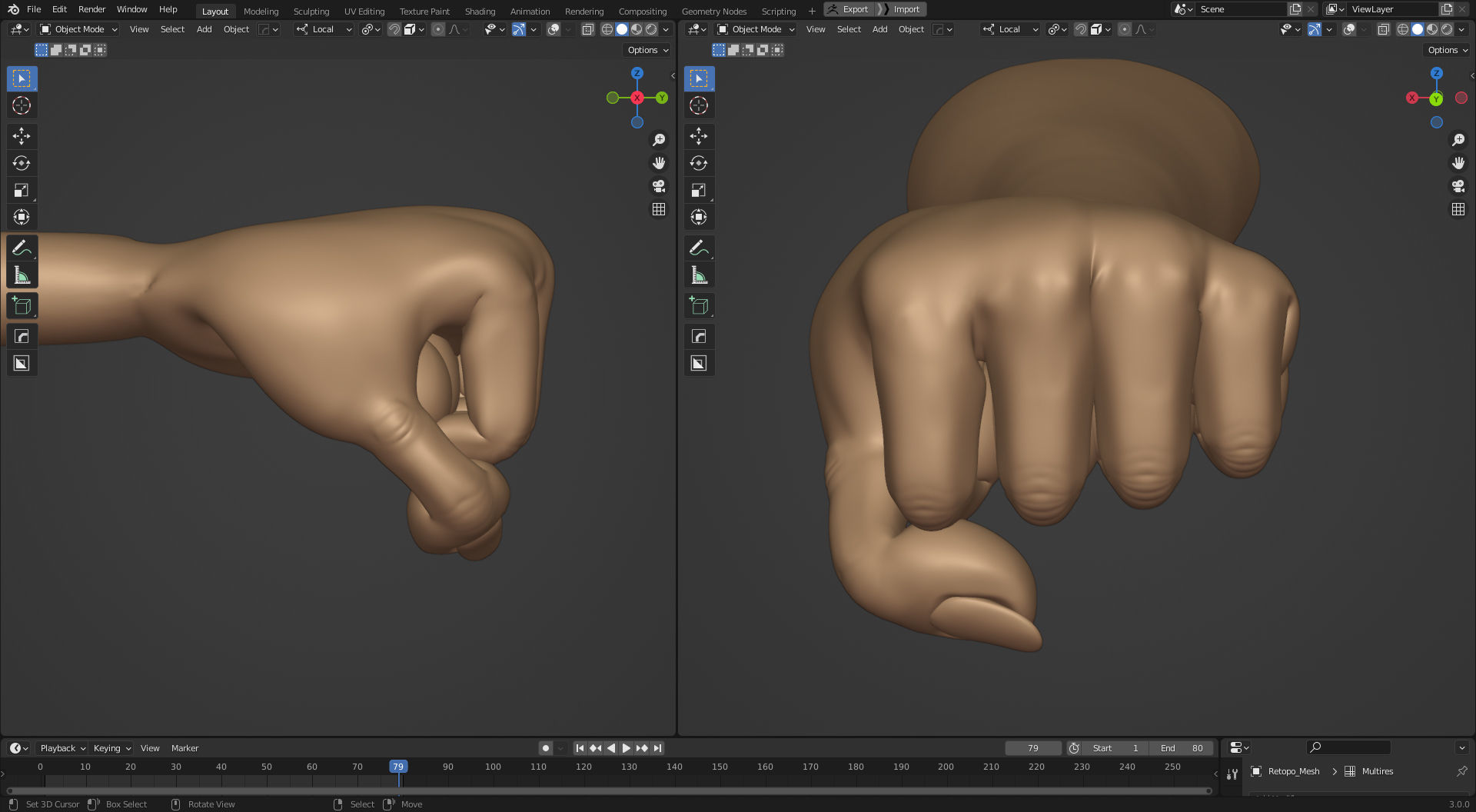 Rigged Stylized Hand - Blender 3D model_8