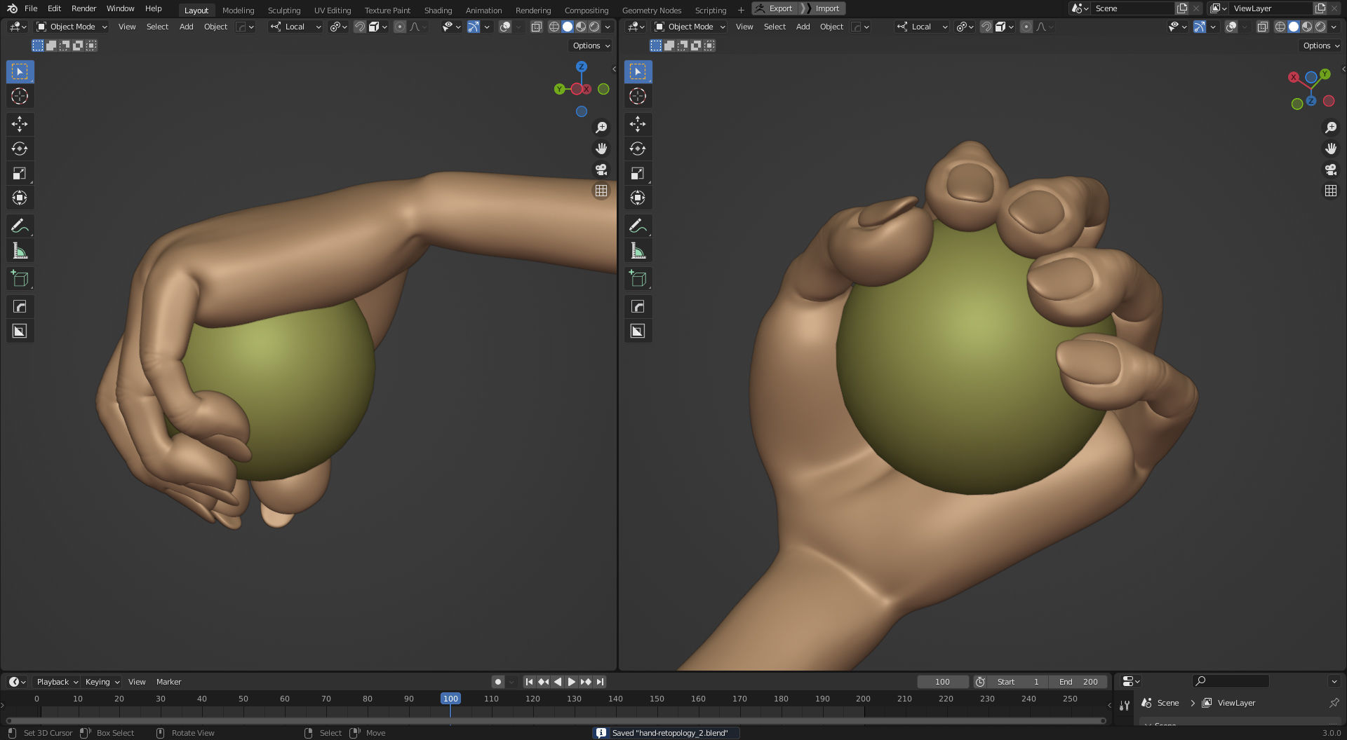 Rigged Stylized Hand - Blender 3D model_9