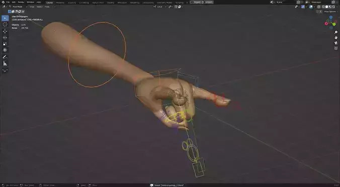 Rigged Stylized Hand - Blender 3D model