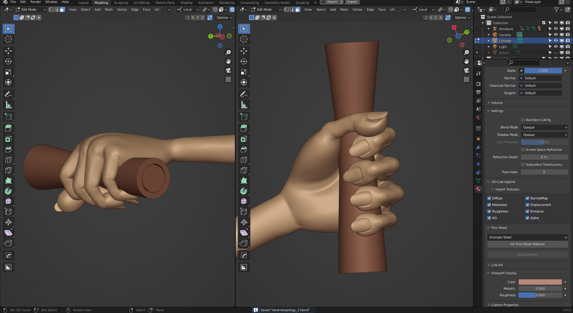 Rigged Stylized Hand - Blender 3D model_3