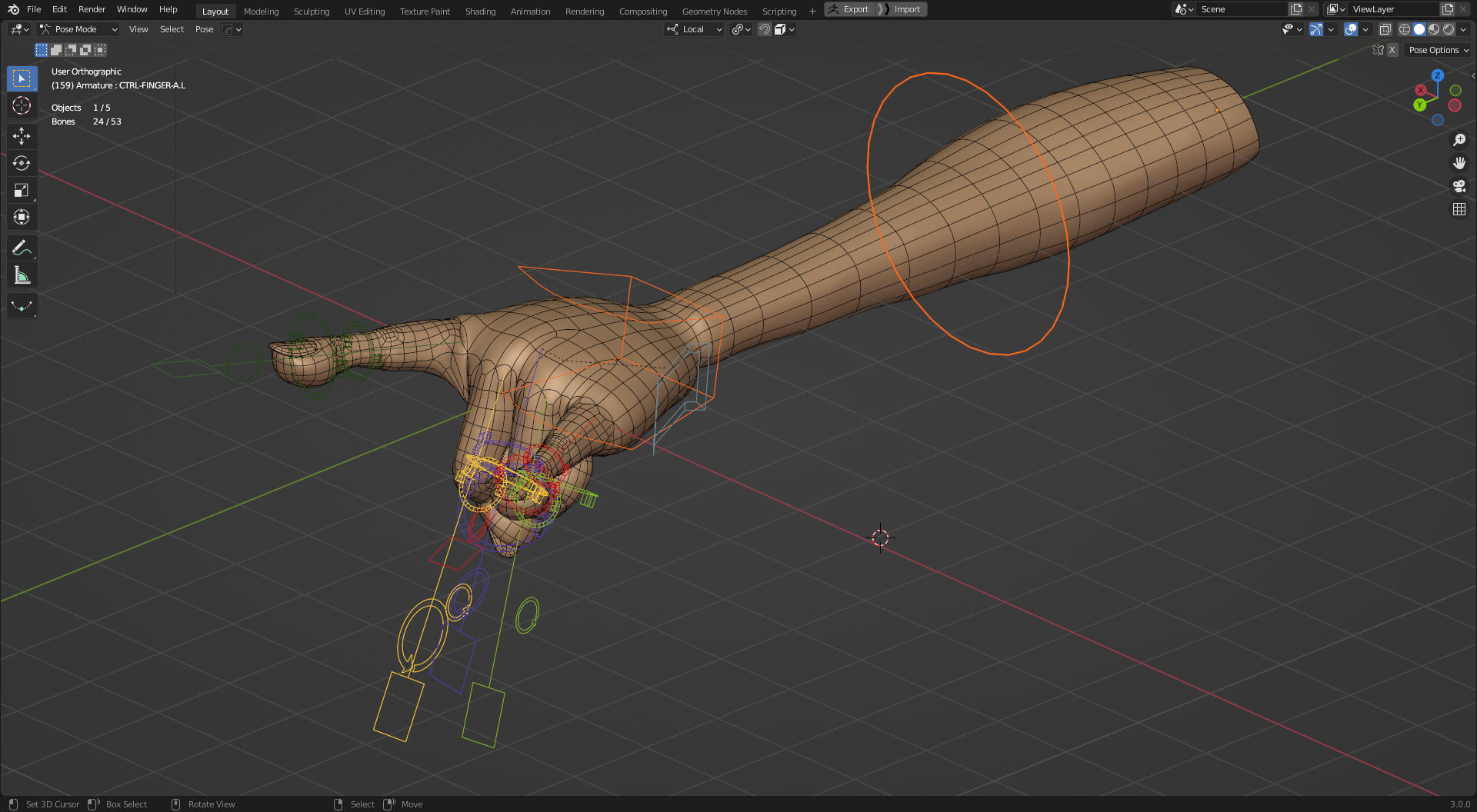 Rigged Stylized Hand - Blender 3D model_1