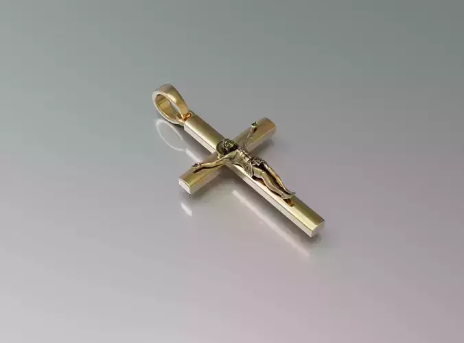 Cross jesus on in gold