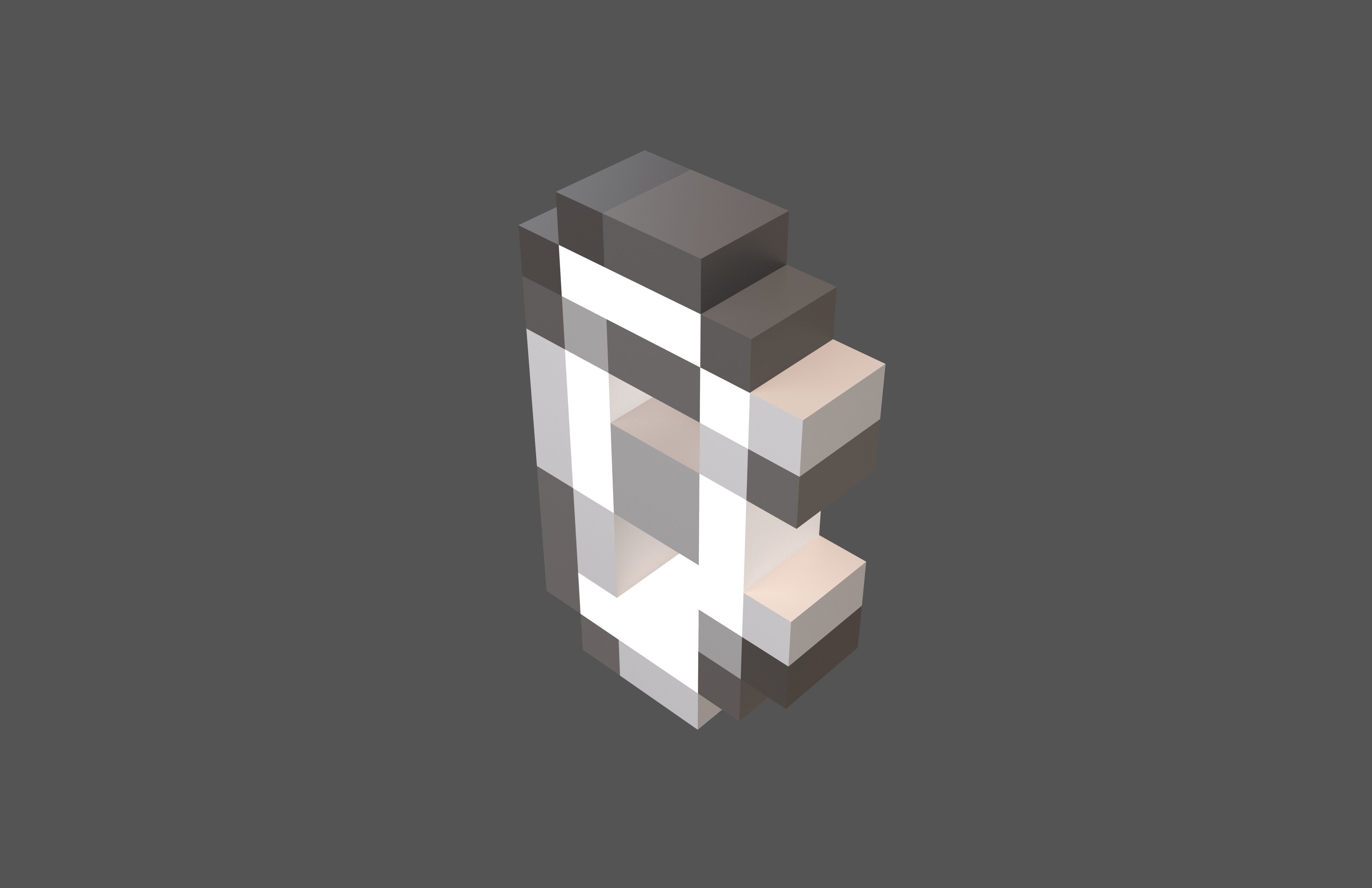 Pixel Font Pack 002 Low-poly 3D model_17