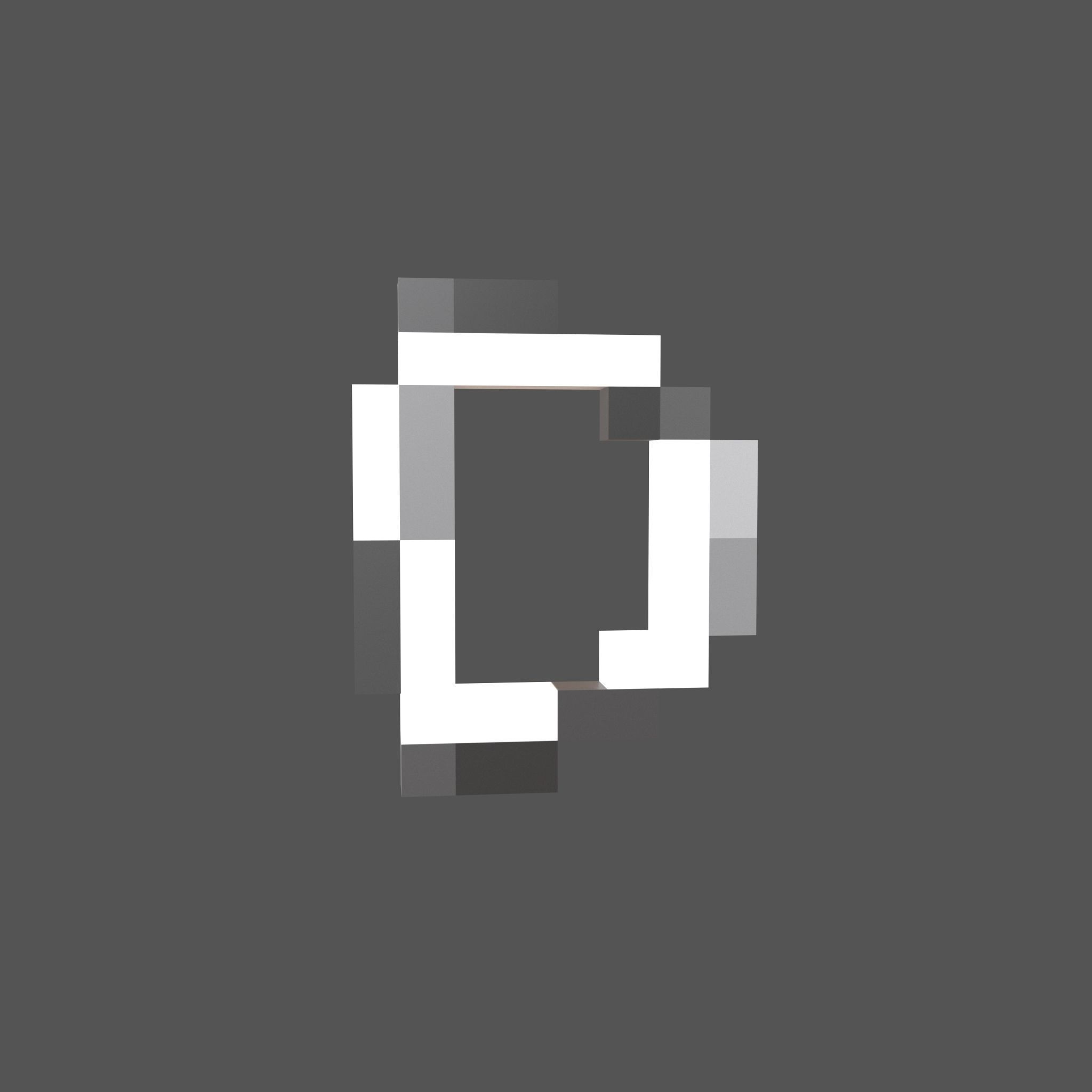 Pixel Font Pack 002 Low-poly 3D model_31