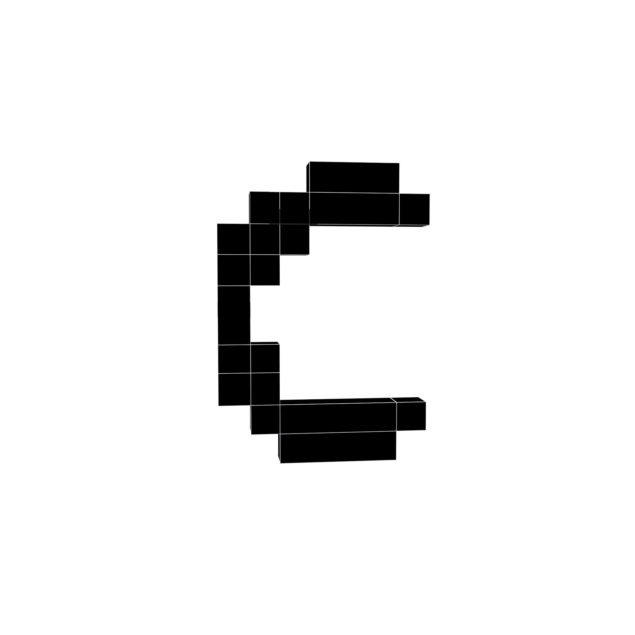 Pixel Font Pack 002 Low-poly 3D model_18