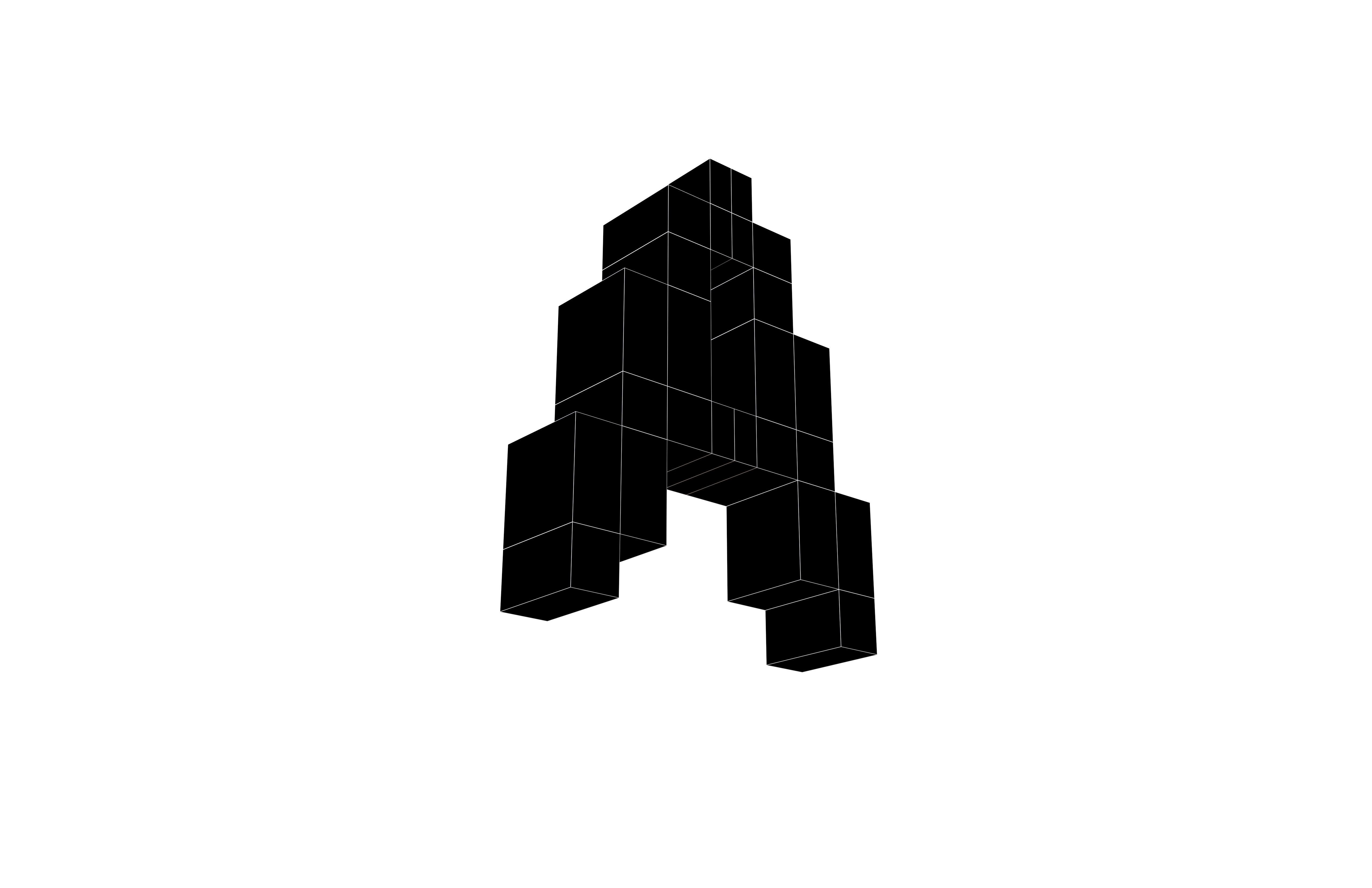 Pixel Font Pack 002 Low-poly 3D model_6