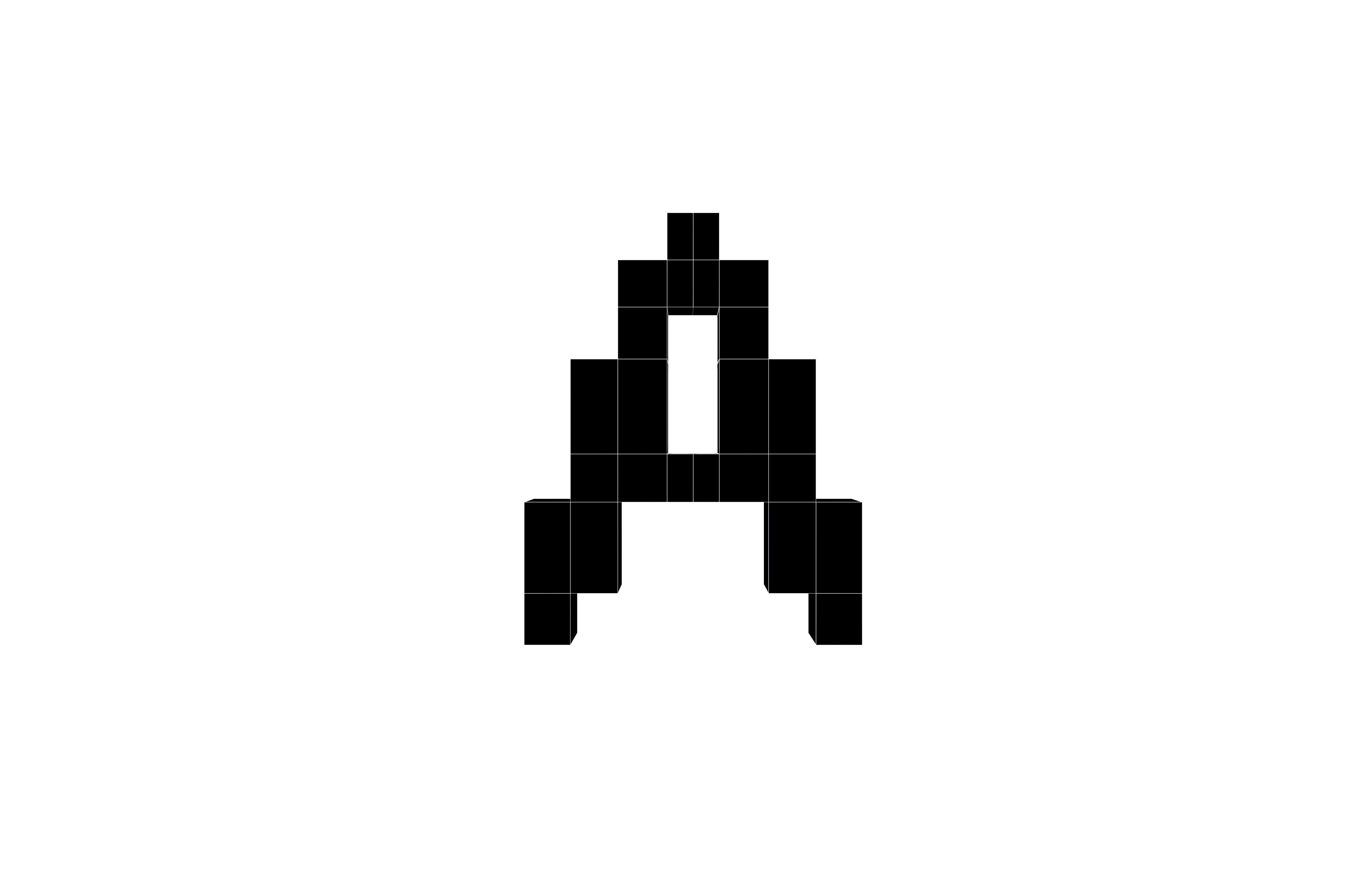 Pixel Font Pack 002 Low-poly 3D model_3