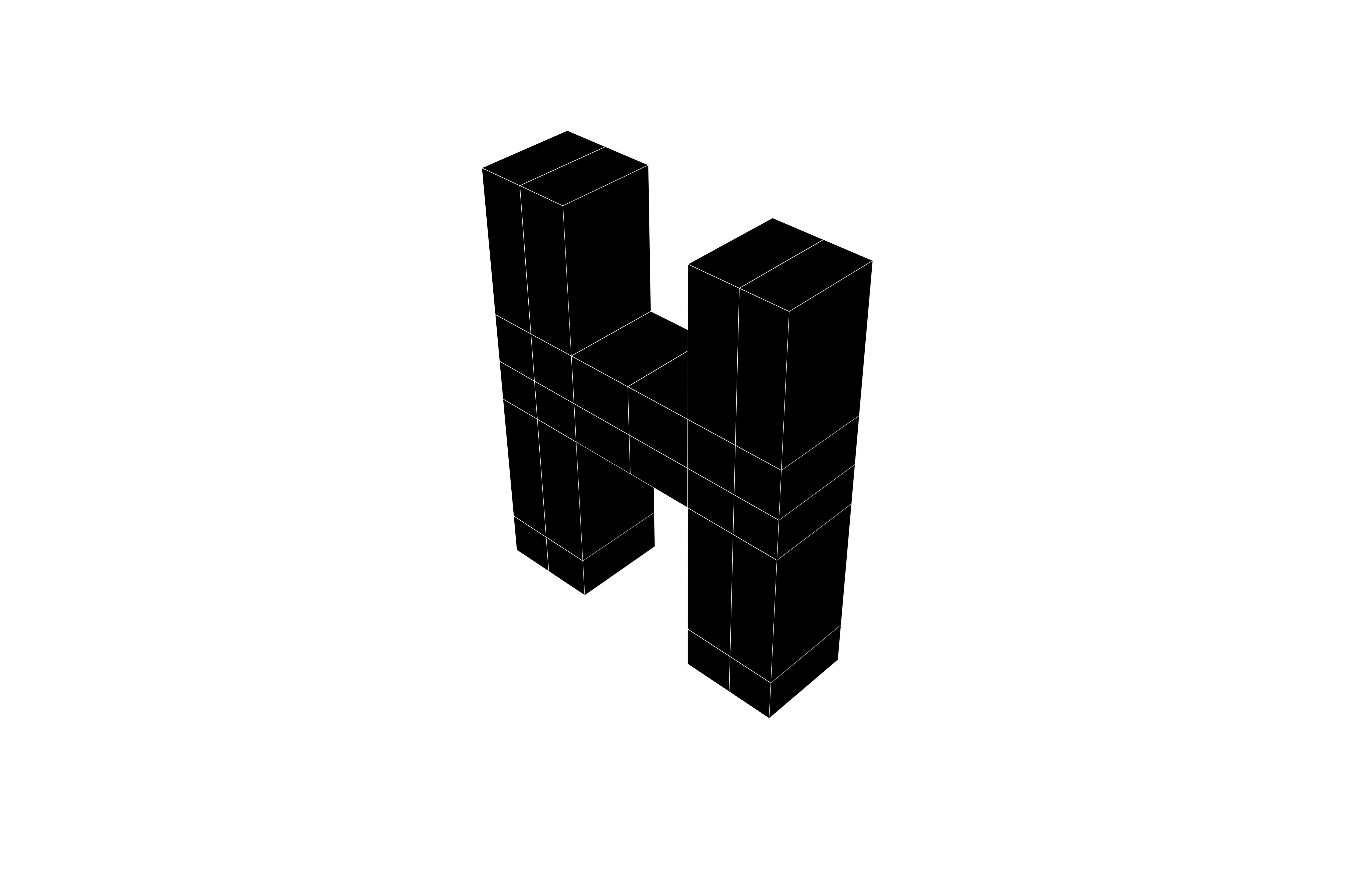 Pixel Font Pack 002 Low-poly 3D model_59