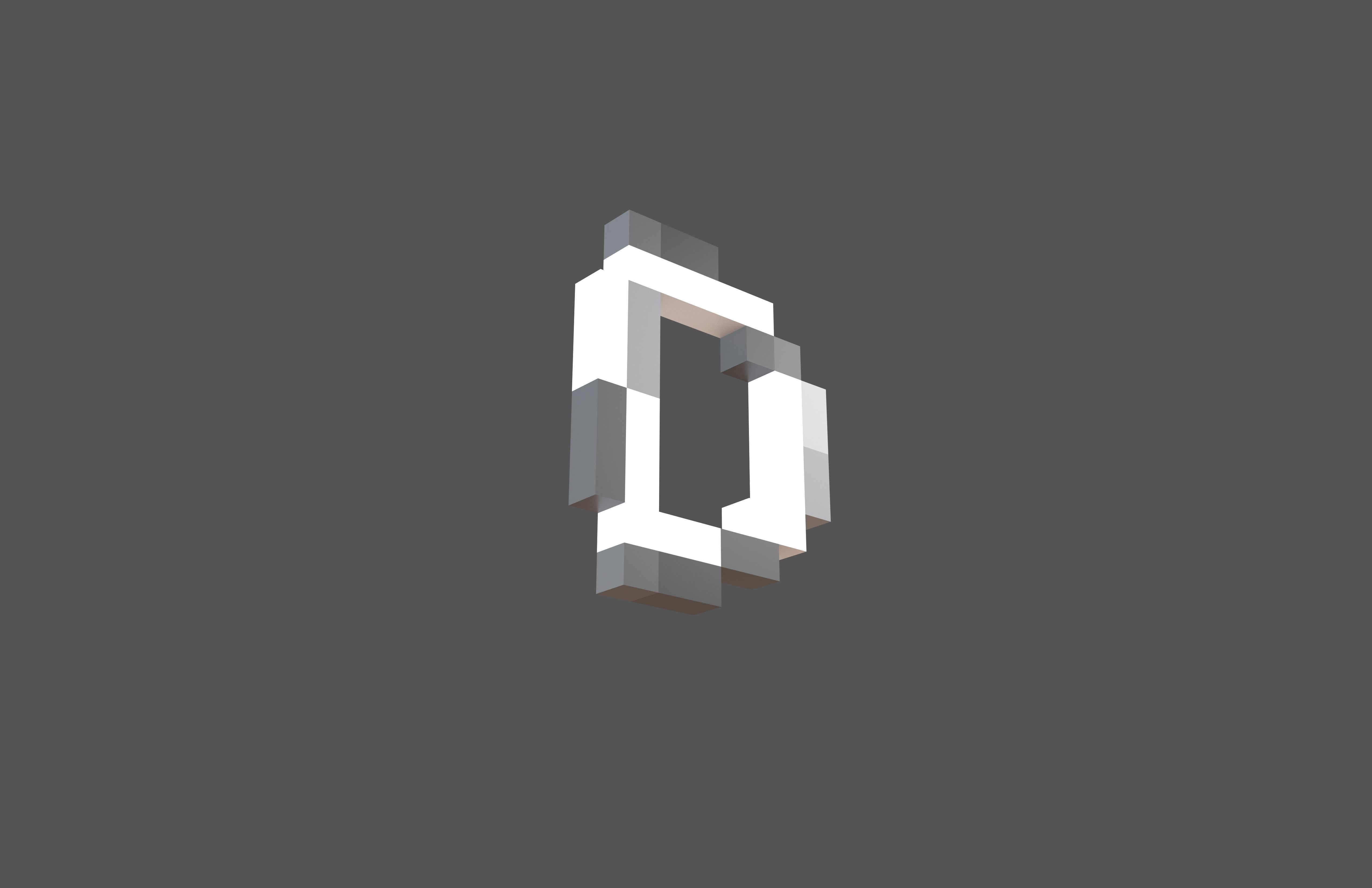 Pixel Font Pack 002 Low-poly 3D model_33