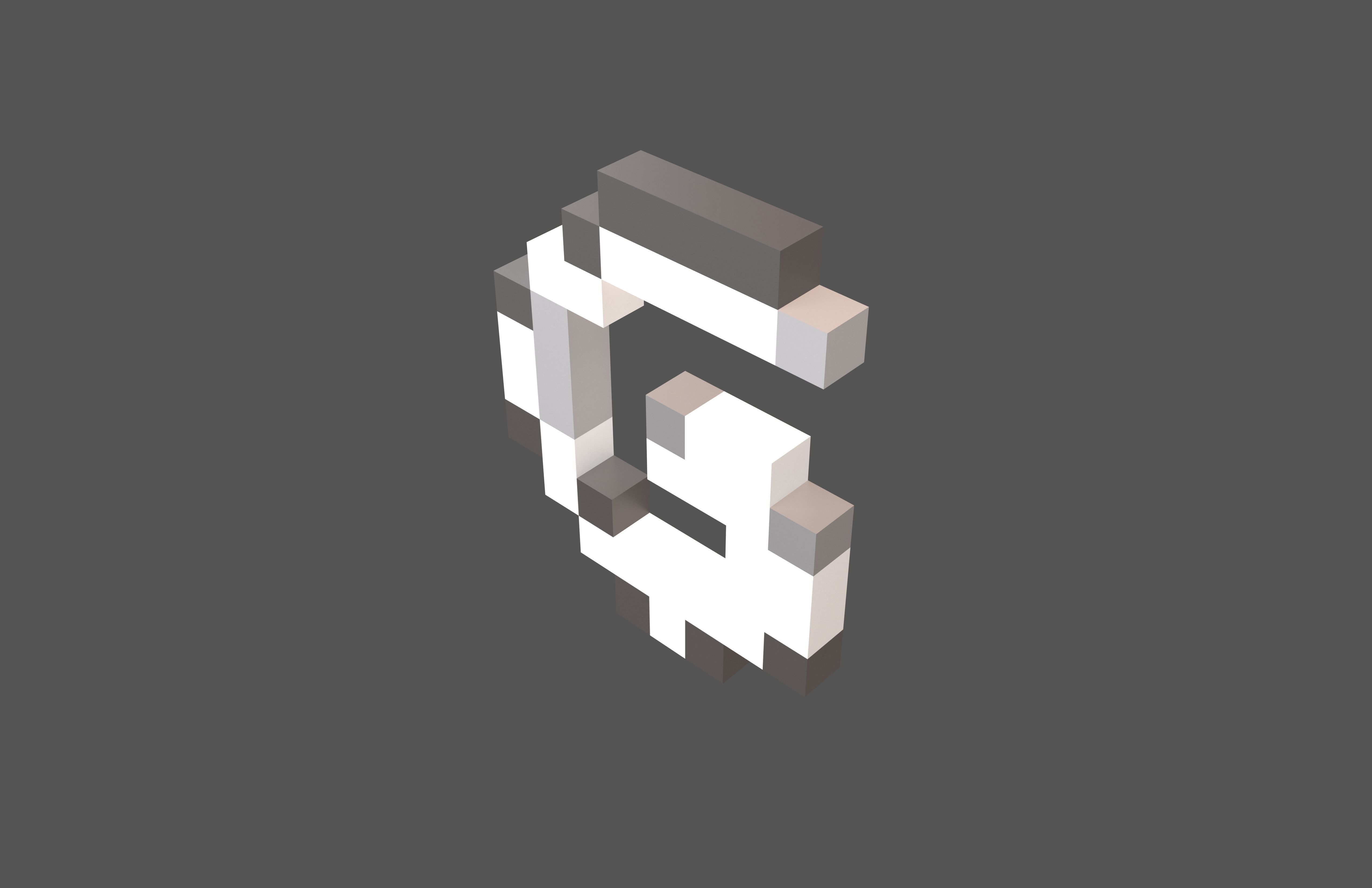 Pixel Font Pack 002 Low-poly 3D model_4