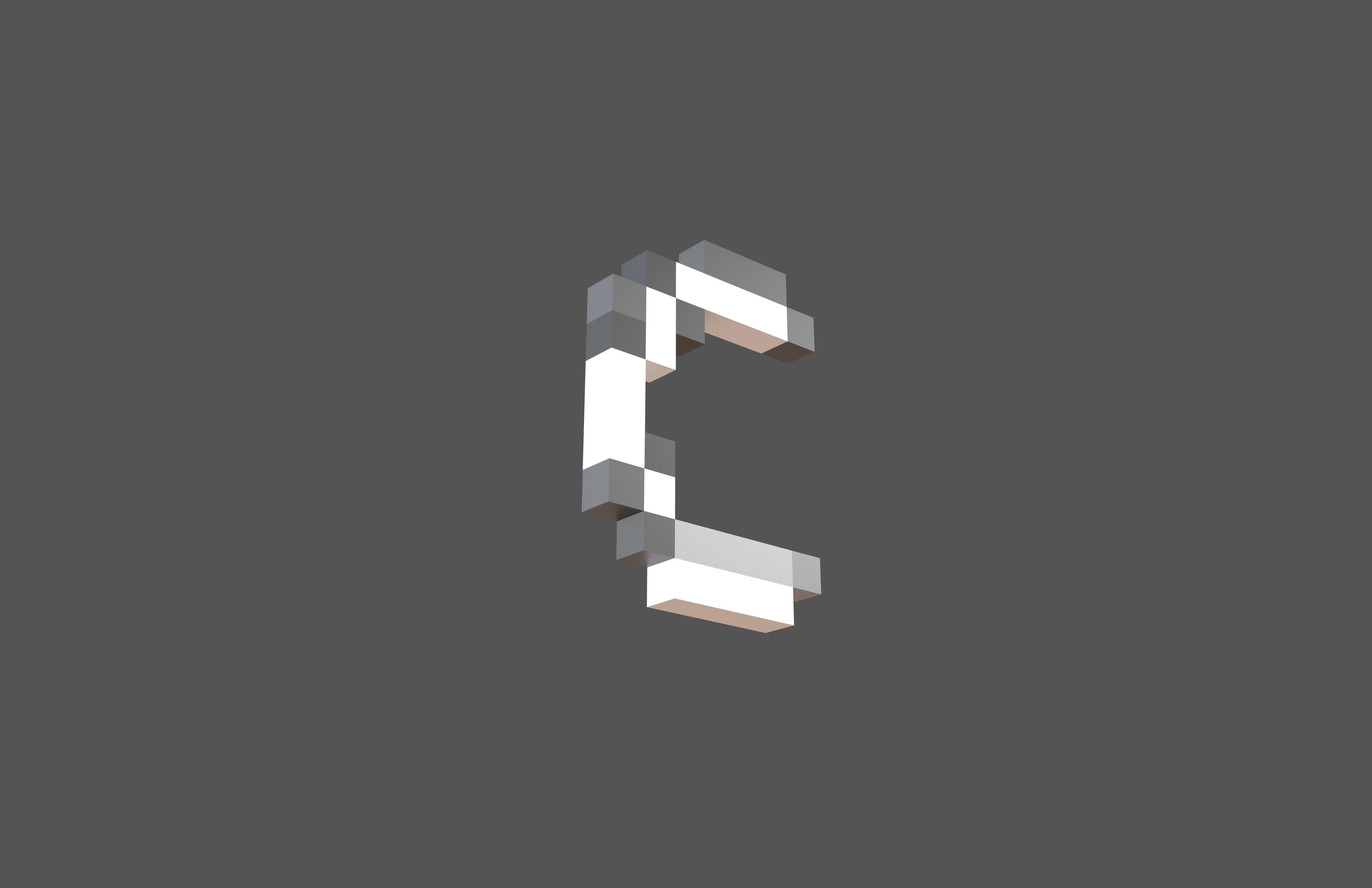 Pixel Font Pack 002 Low-poly 3D model_25