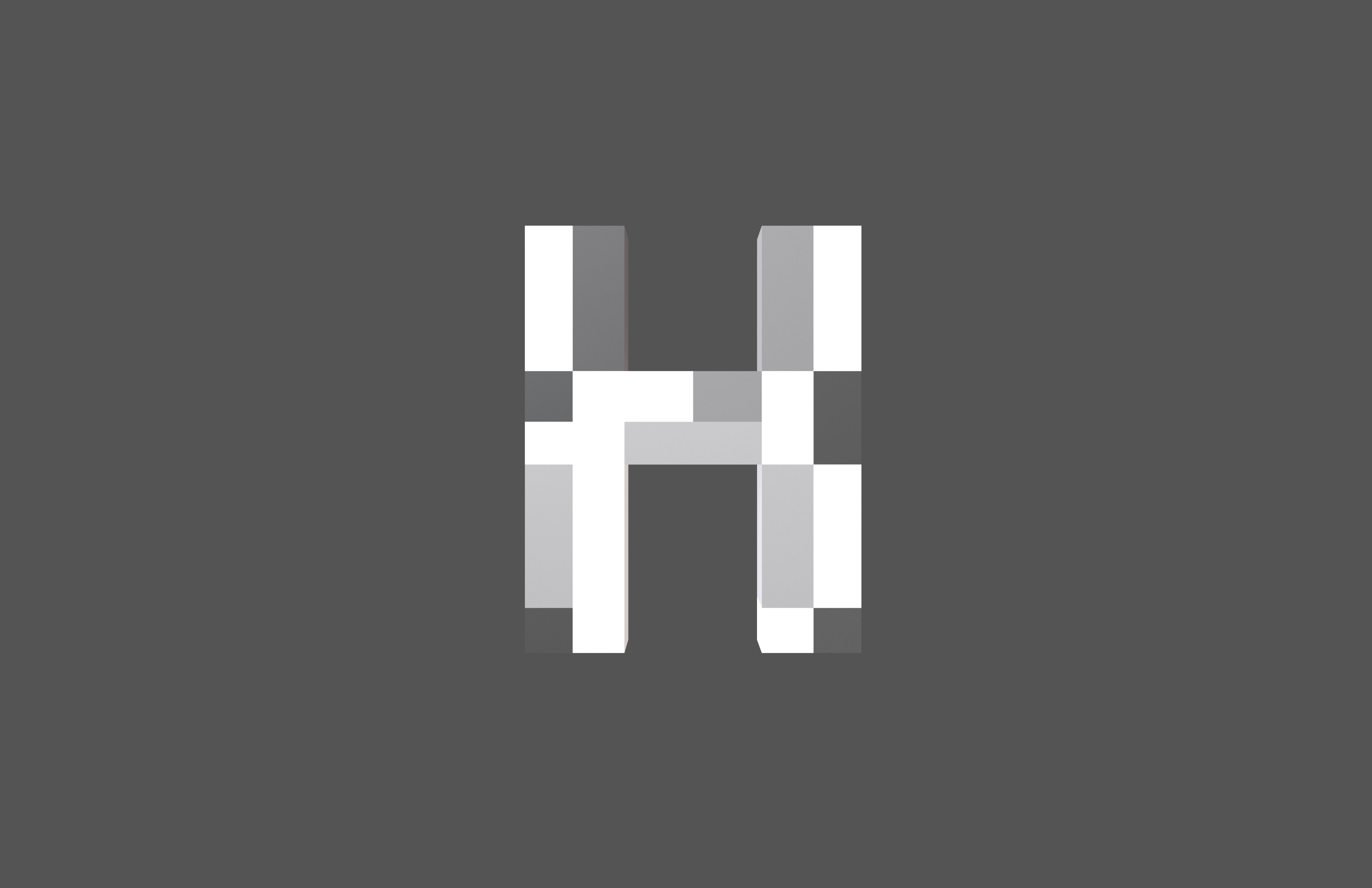 Pixel Font Pack 002 Low-poly 3D model_64