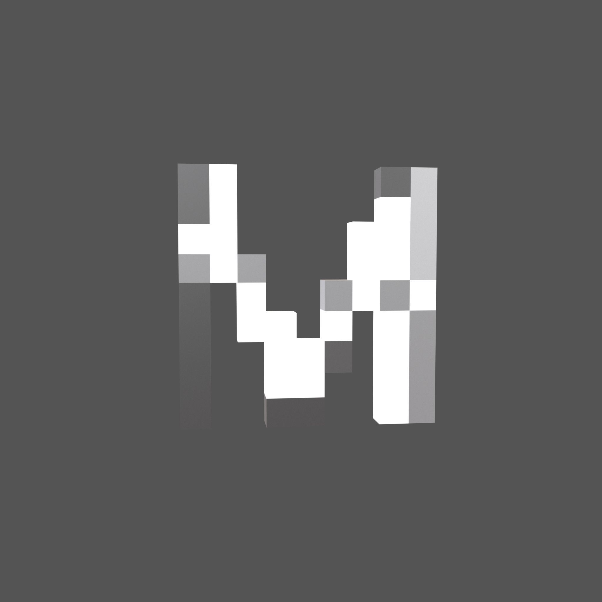 Pixel Font Pack 002 Low-poly 3D model_101