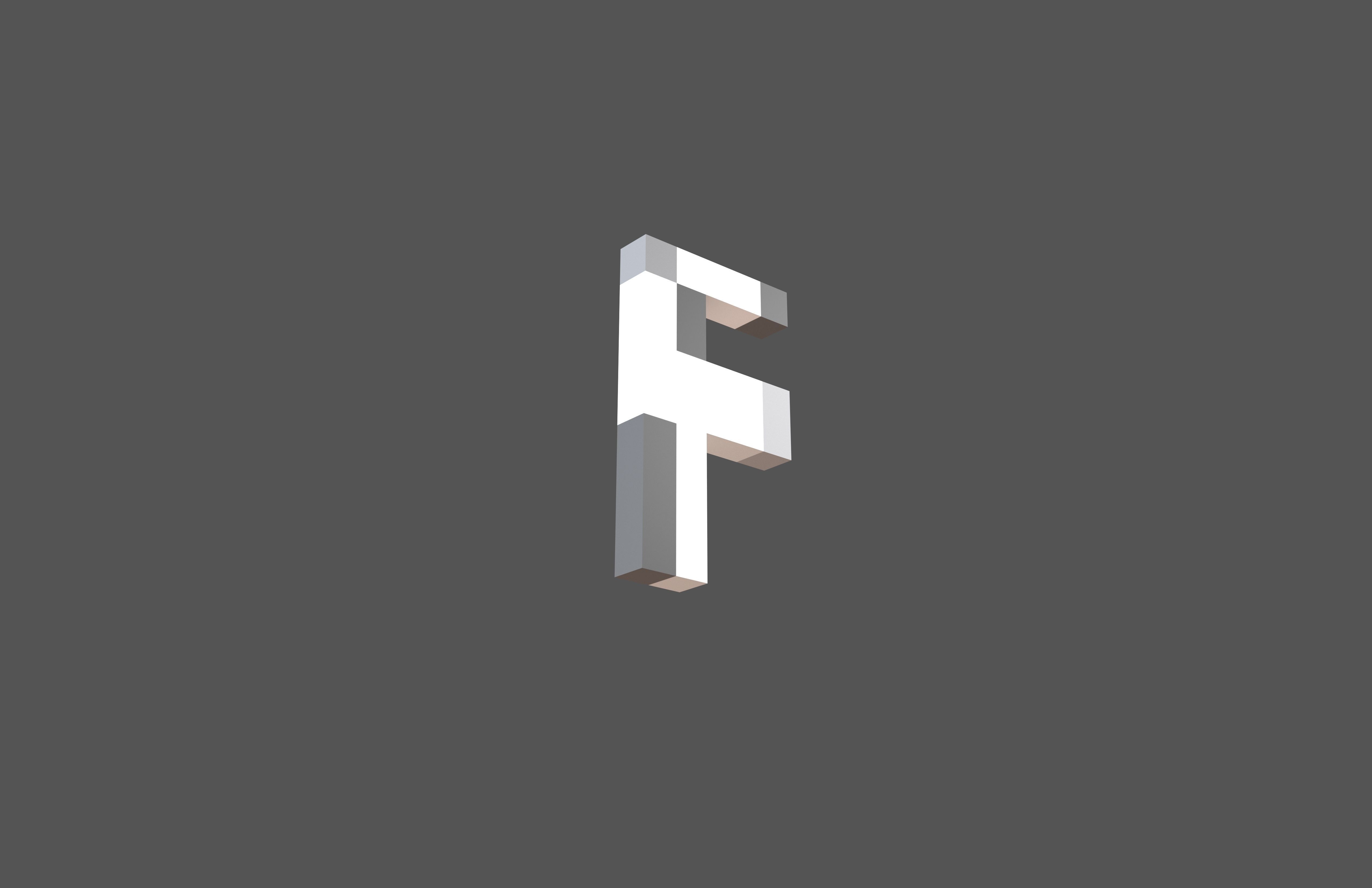 Pixel Font Pack 002 Low-poly 3D model_49