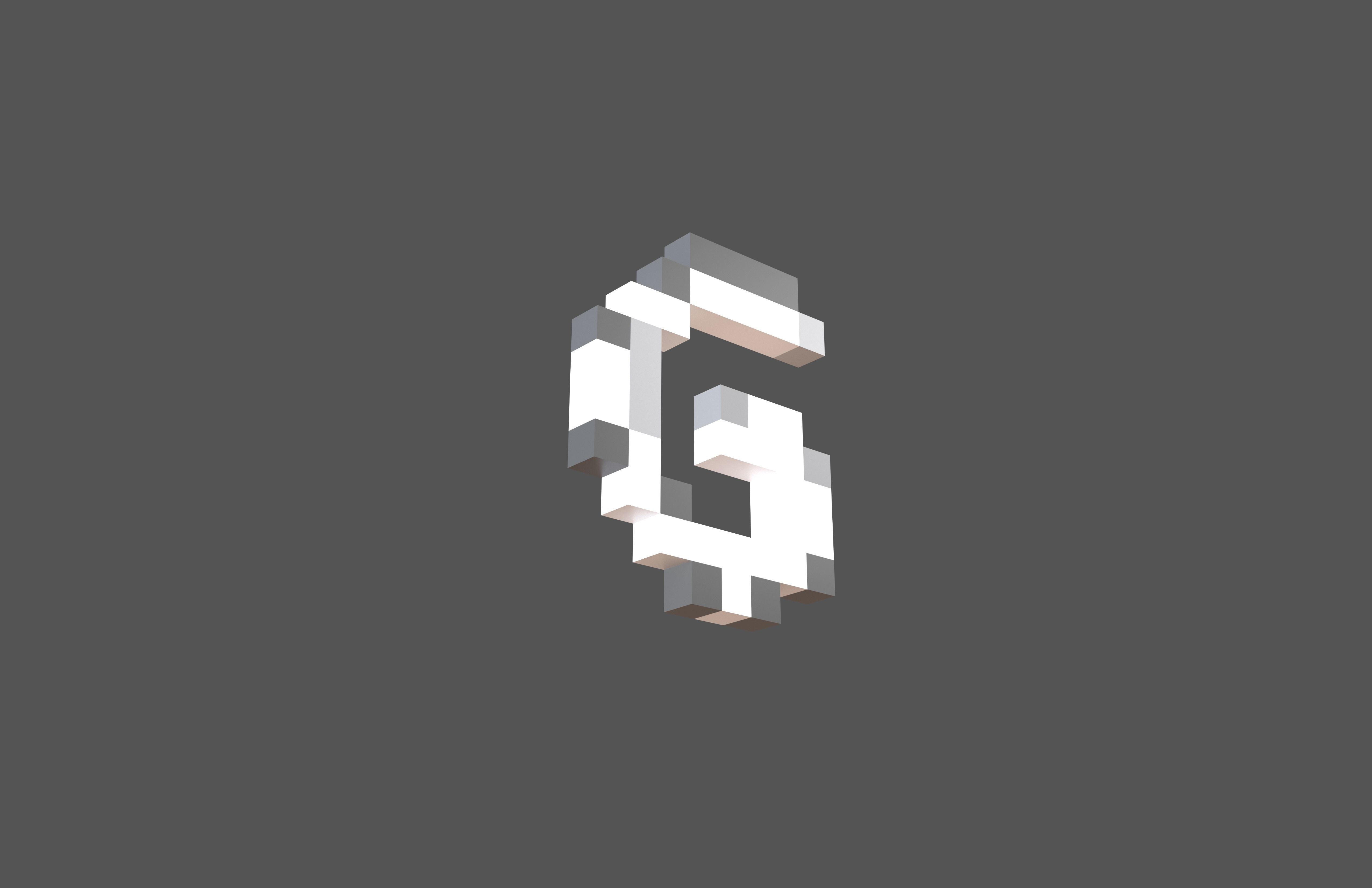 Pixel Font Pack 002 Low-poly 3D model_5