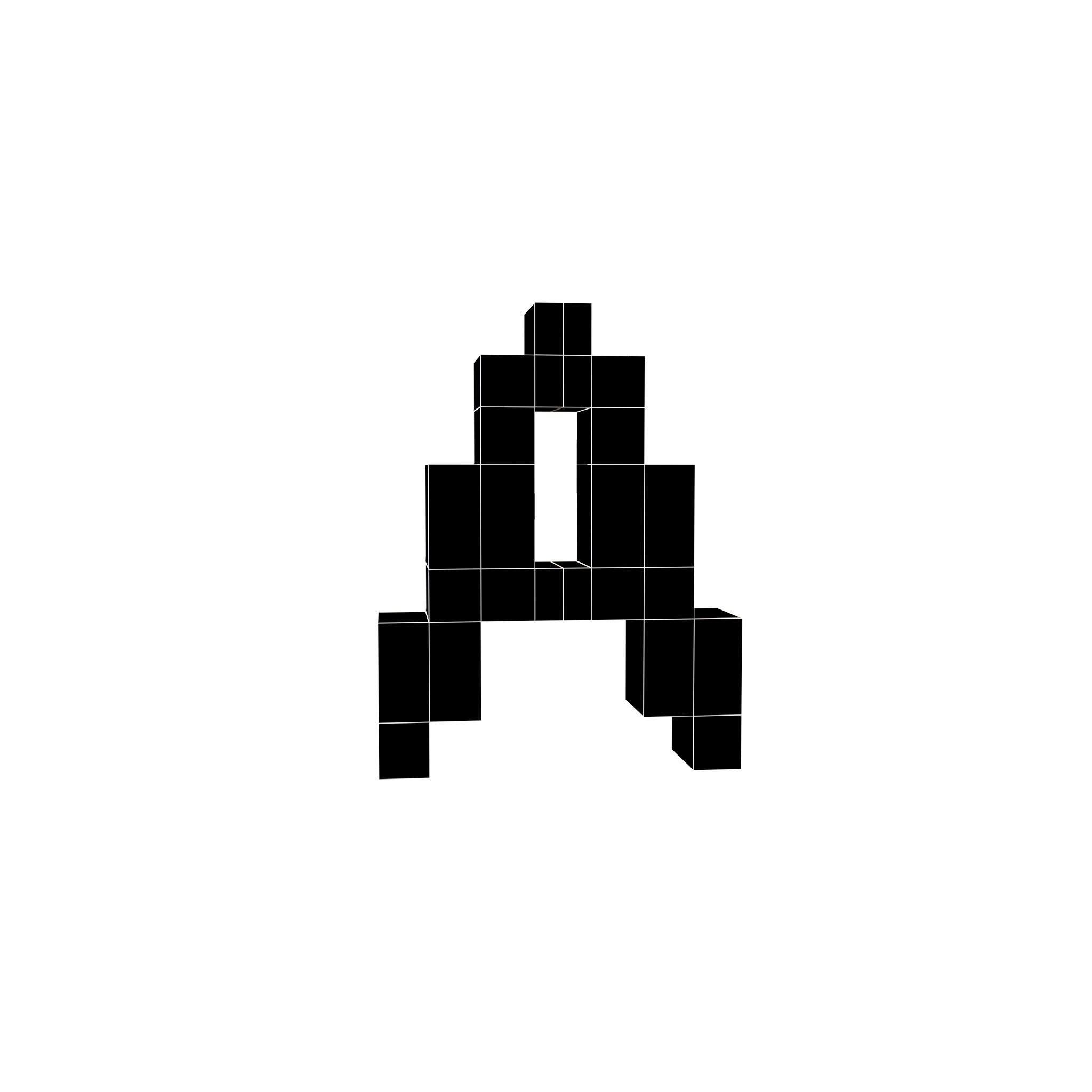 Pixel Font Pack 002 Low-poly 3D model_2