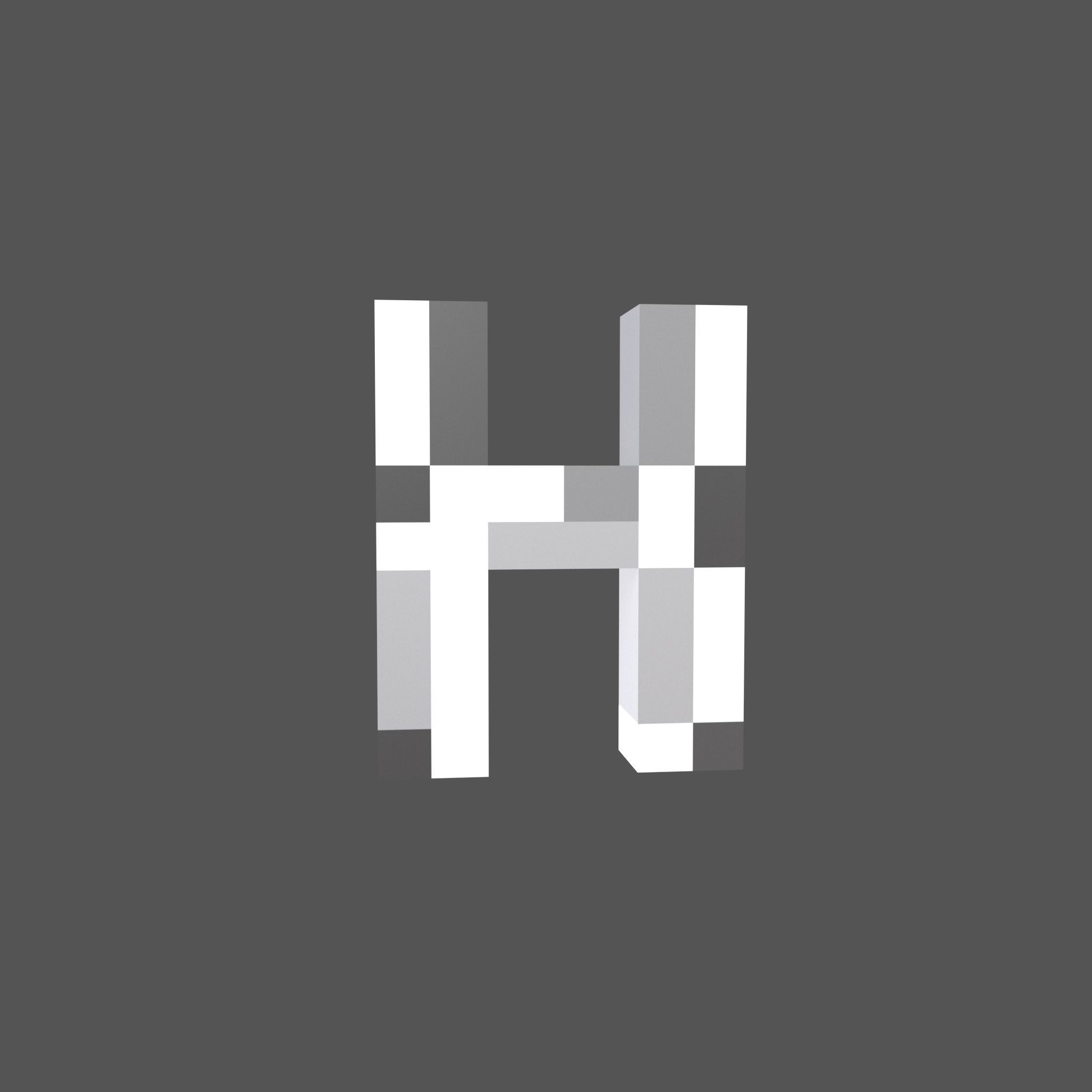 Pixel Font Pack 002 Low-poly 3D model_60