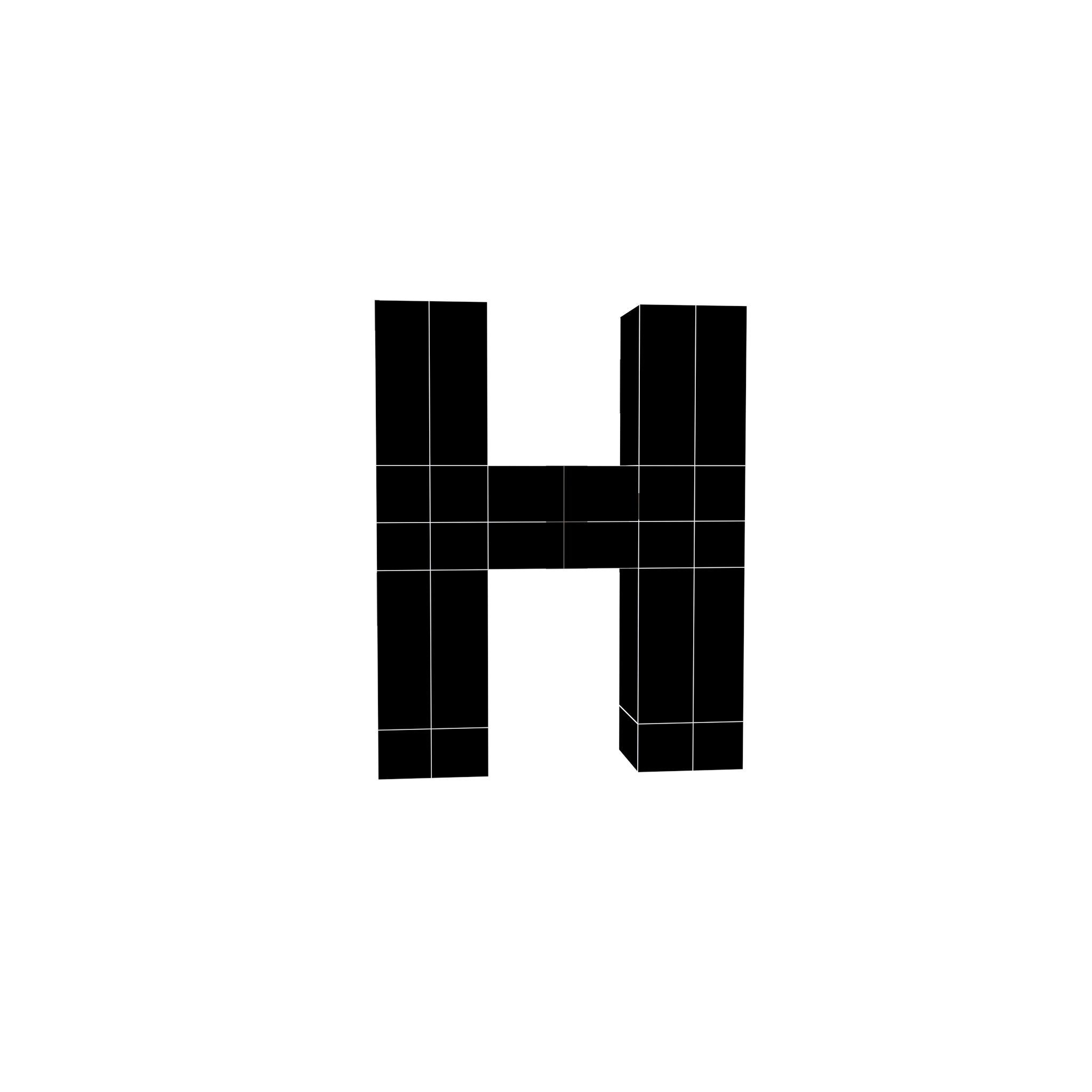 Pixel Font Pack 002 Low-poly 3D model_28