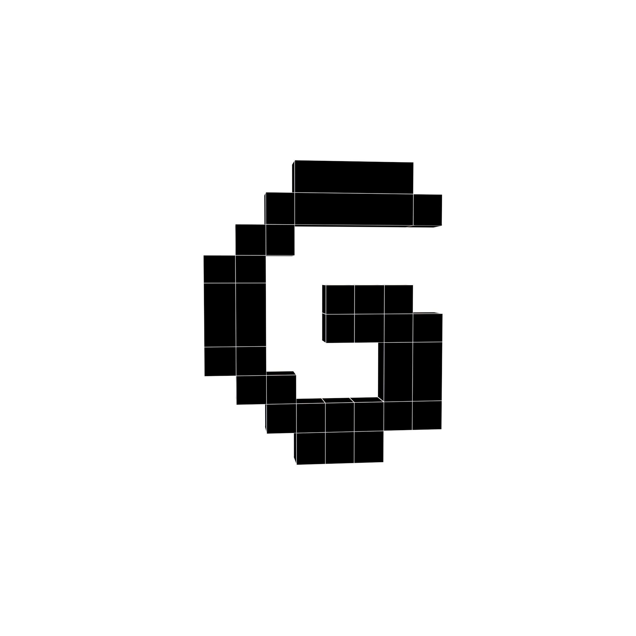 Pixel Font Pack 002 Low-poly 3D model_54